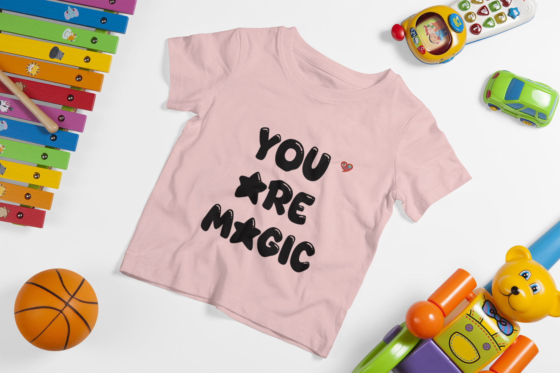 You Are Magic Youth Tee — Positive Kids T-Shirt with Heart &amp; Star Design product thumbnail image