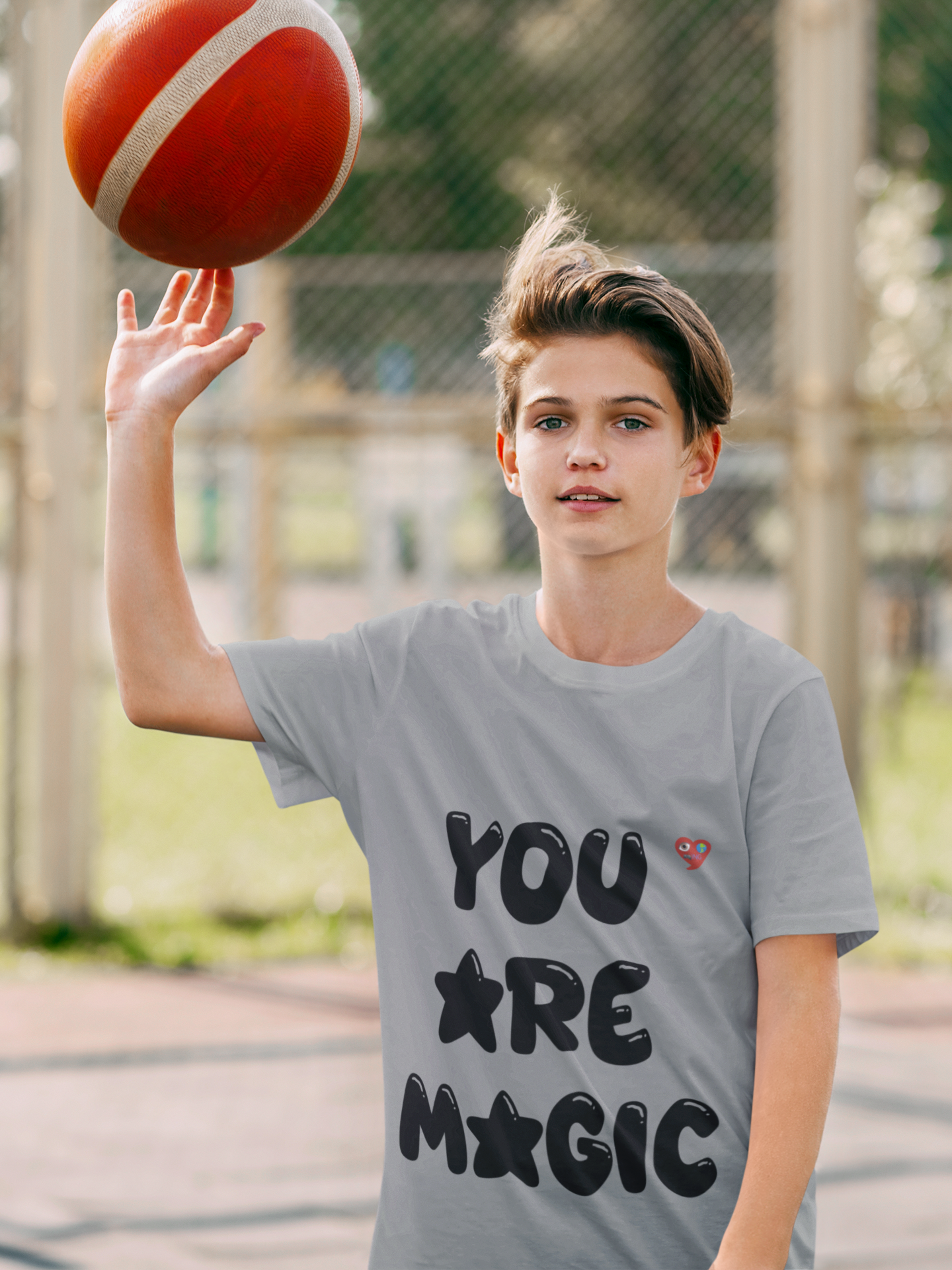 You Are Magic Youth Tee — Positive Kids T-Shirt with Heart &amp; Star Design product thumbnail image
