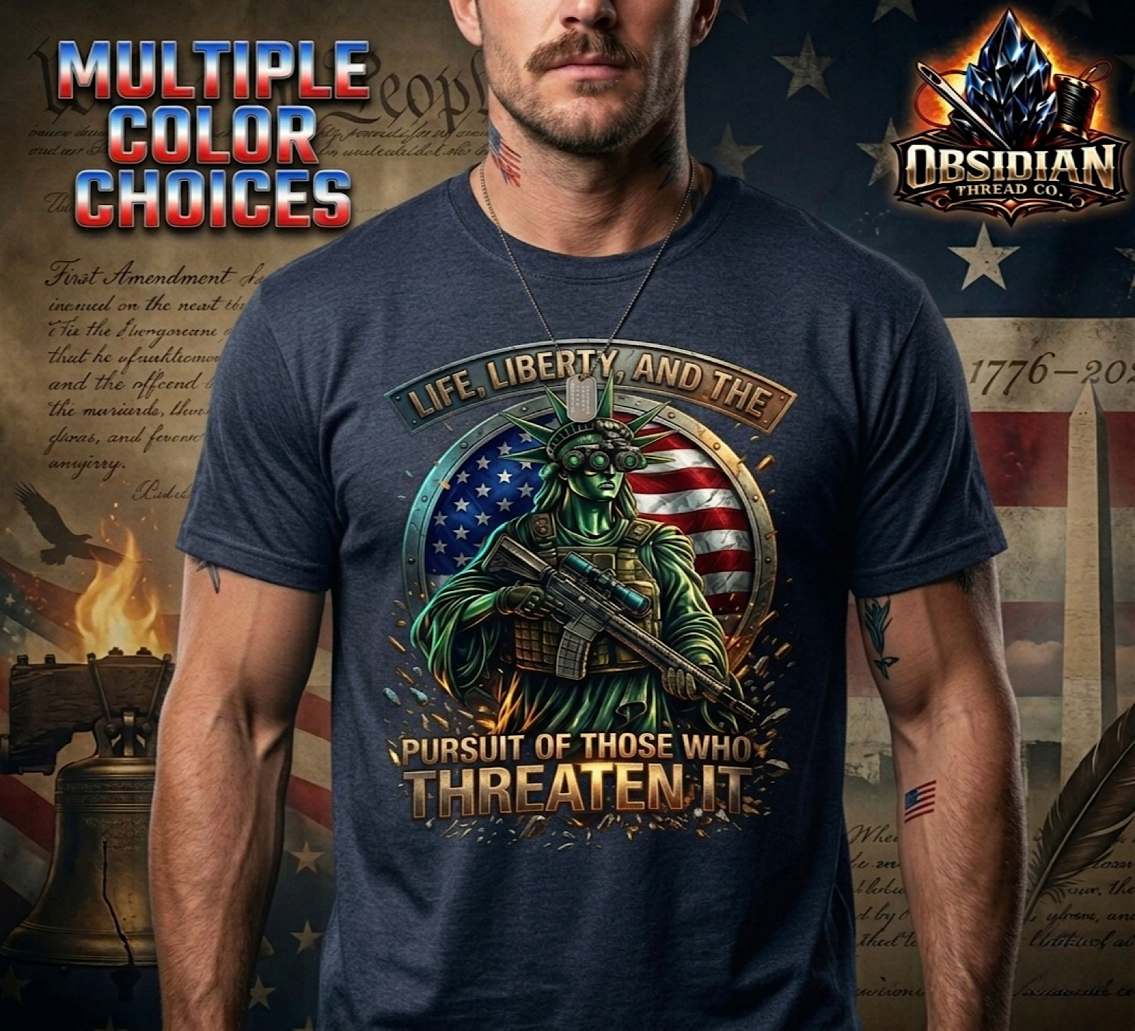 America 250 Shirt 1st Amendment Patriot Statue of Liberty 1776 2026 Freedom Tee