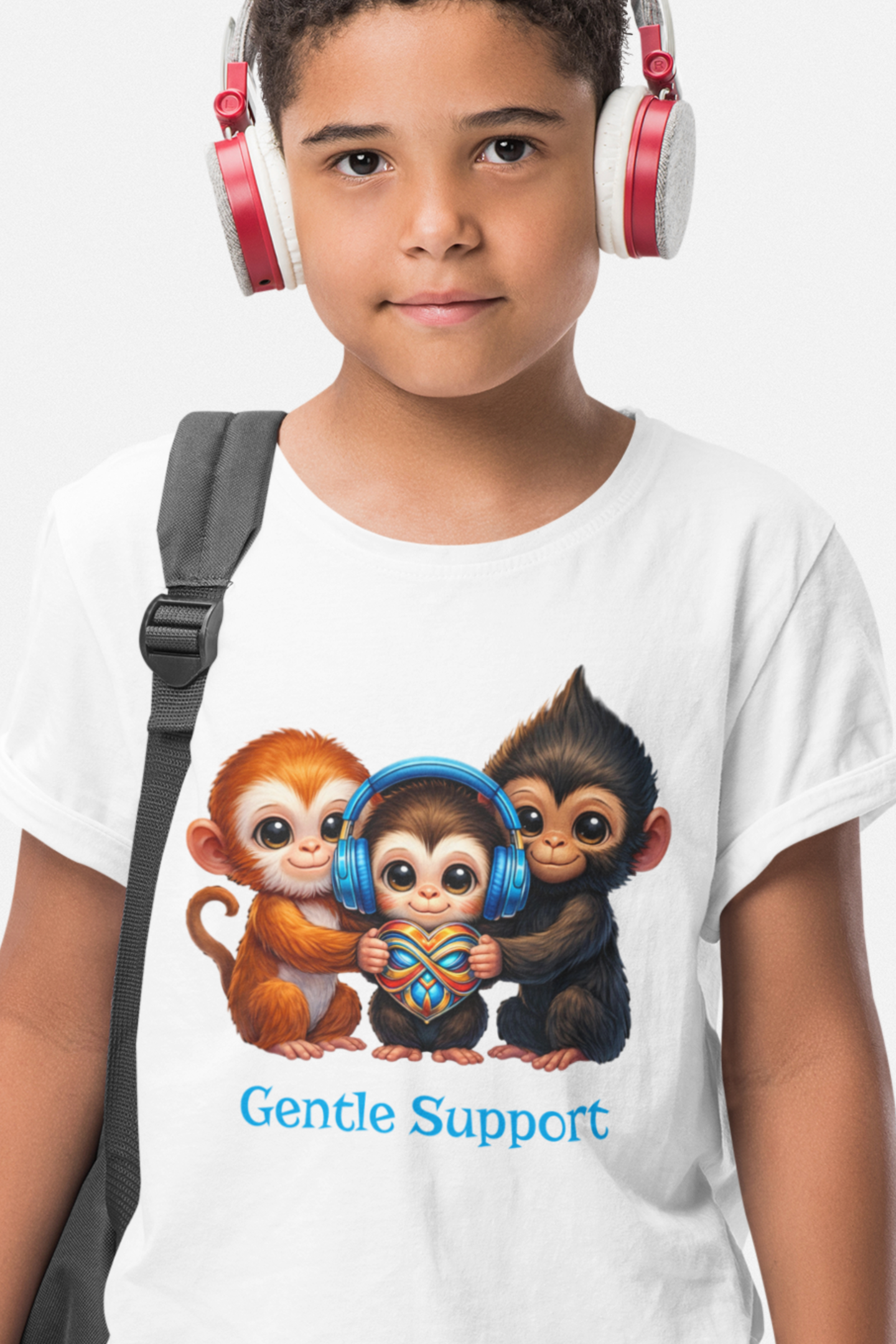 Silent Friendship Gildan Unisex Kids Tee | Cute Monkeys in Gentle Support | Autism Awareness Neurodiversity Acceptance and Empowerment Graphic T-Shirt product thumbnail image Silent Friendship Gildan Unisex Kids Tee | Cute Monkeys in Gentle Support | Autism Awareness Neurodiversity Acceptance and Empowerment Graphic T-Shirt product thumbnail image