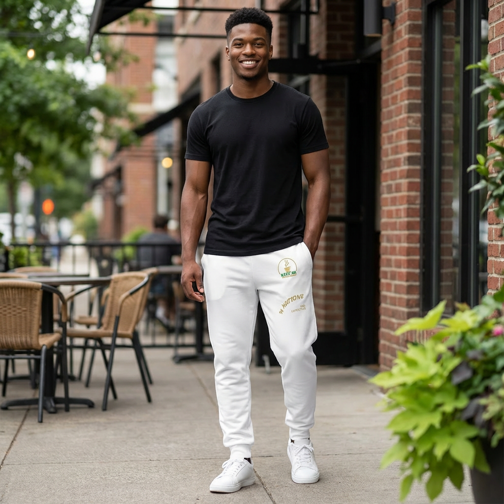 Stylish Athletic Joggers with Gold Embroidery product thumbnail image