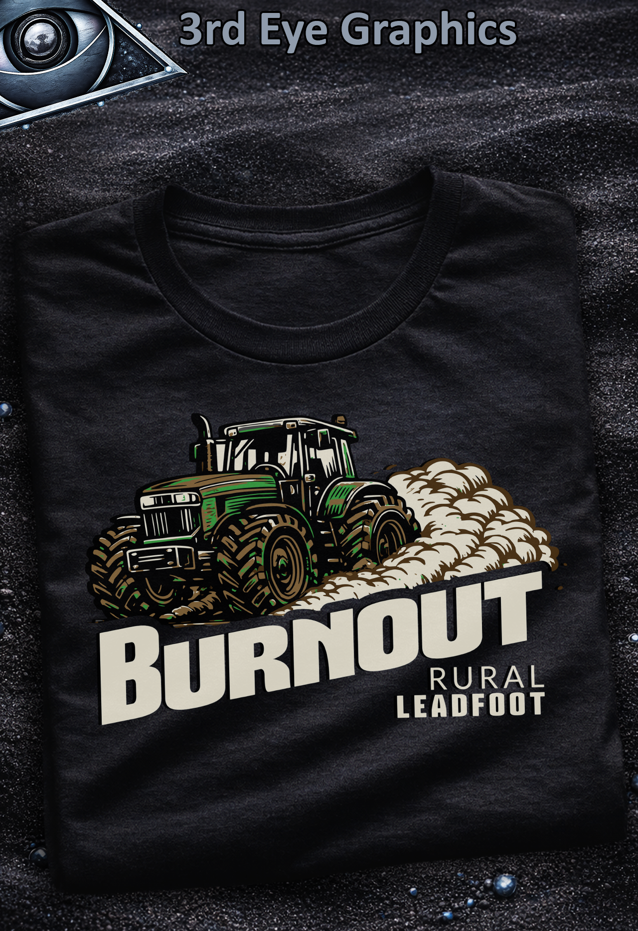 Funny Tractor Burnout Rural Lead Foot Graphic T-Shirt // V1 Green product thumbnail image Funny Tractor Burnout Rural Lead Foot Graphic T-Shirt // V1 Green product thumbnail image