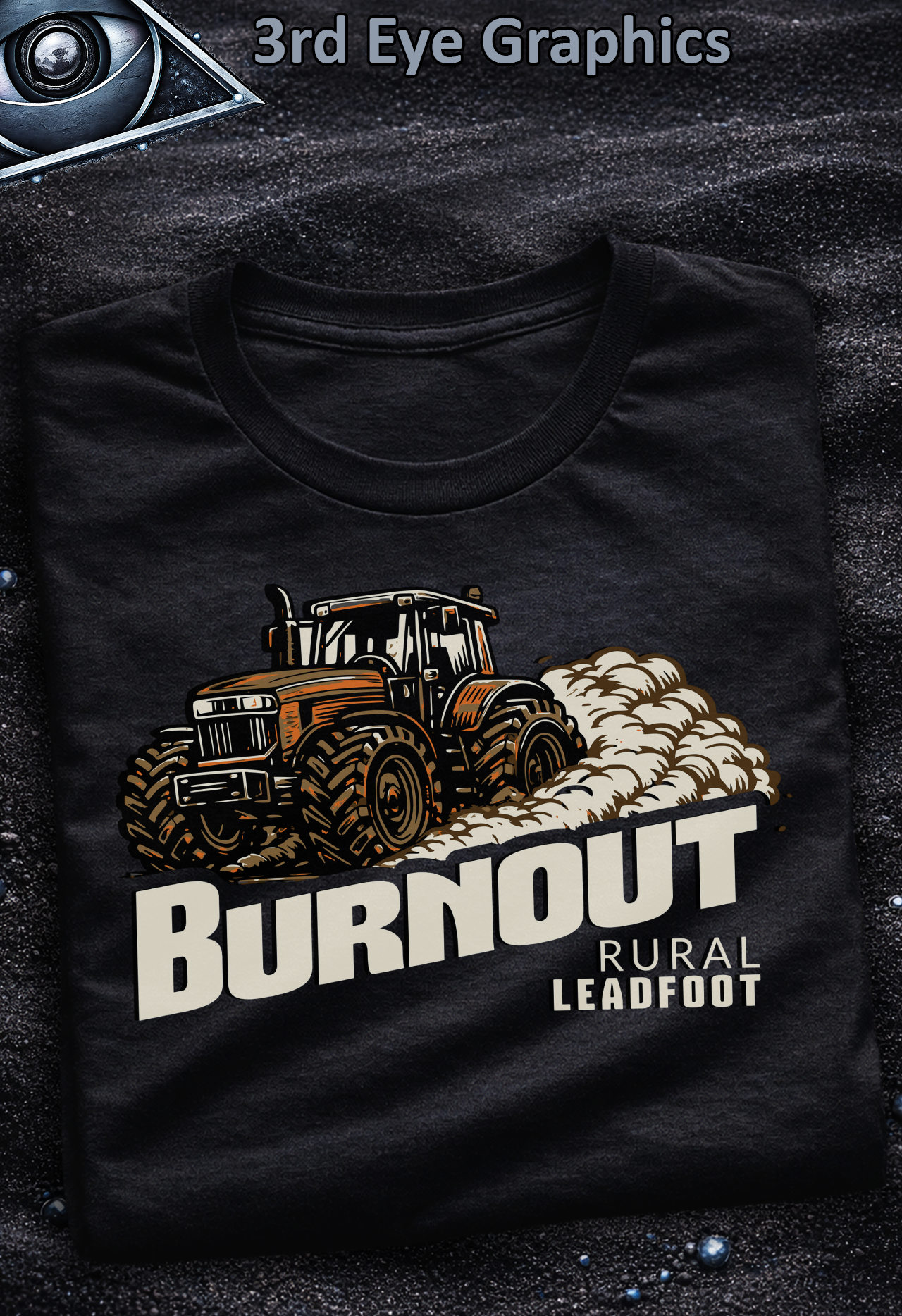 Funny Tractor Burnout Rural Lead Foot Graphic T-Shirt // V1 Orange product thumbnail image