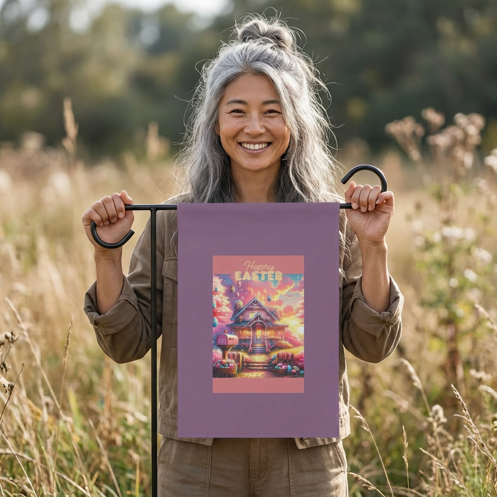 Happy Easter Cottage Garden Flag — Pastel Easter House Yard Banner product thumbnail image Happy Easter Cottage Garden Flag — Pastel Easter House Yard Banner product thumbnail image