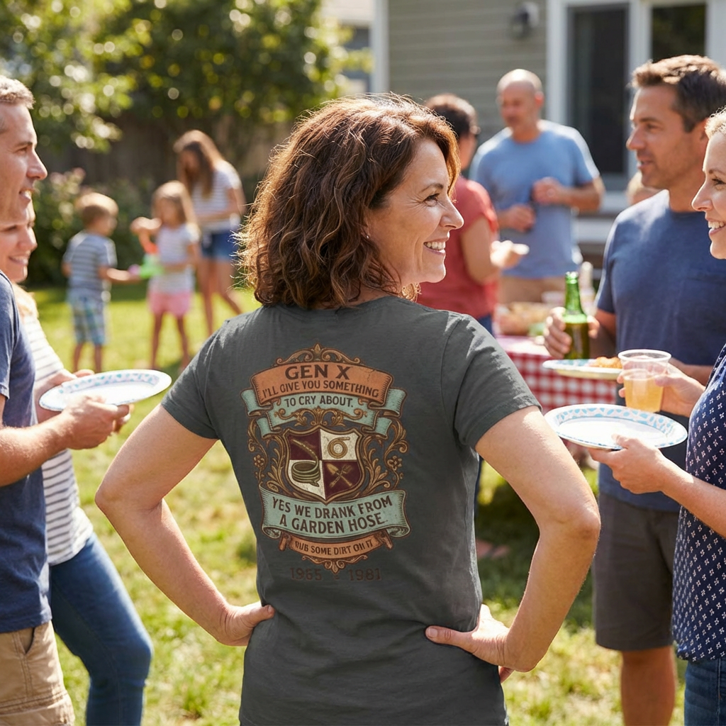 Generation X Heritage Tee  with Garden Hose Badge.