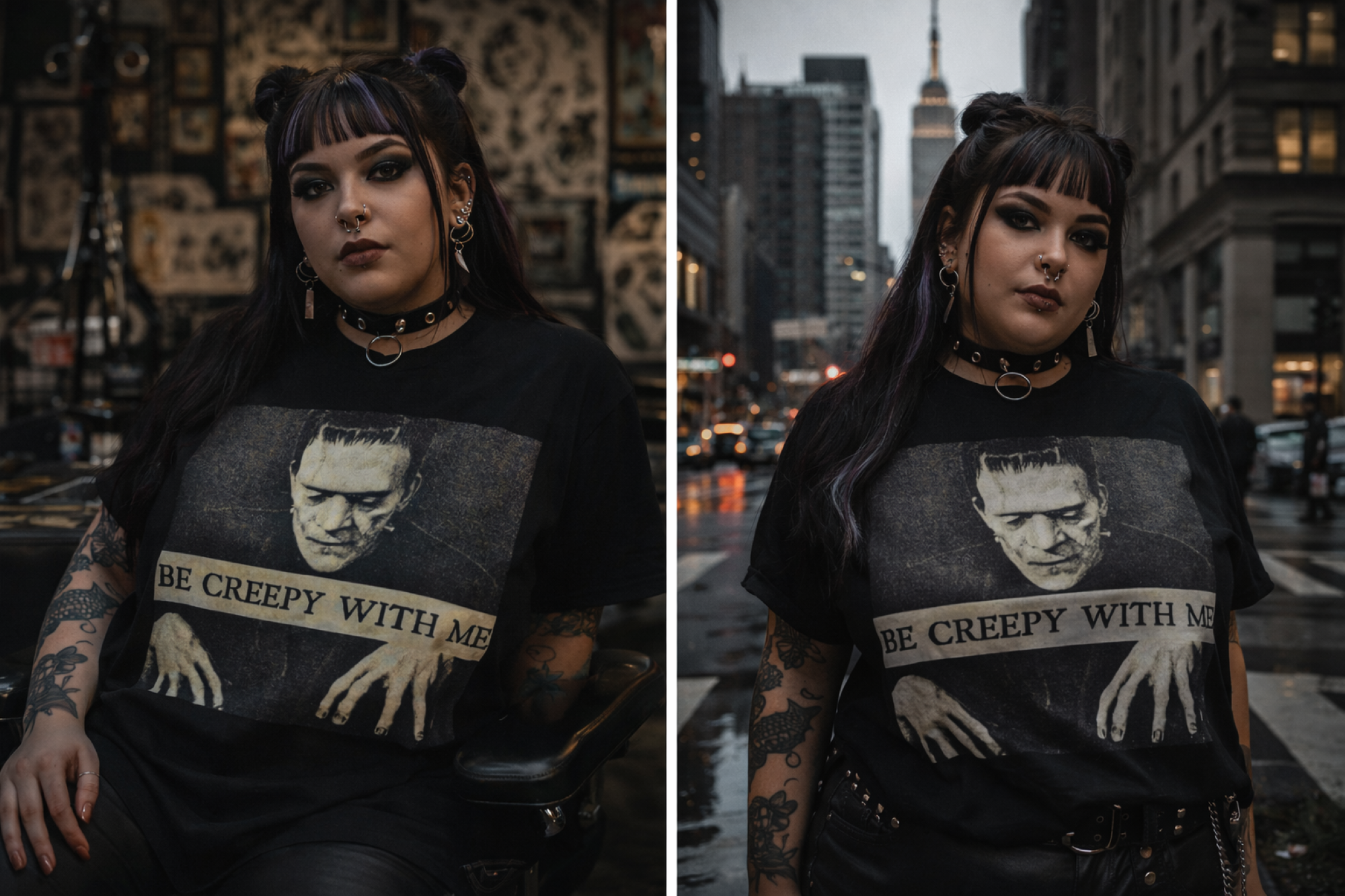 Be Creepy With Me Tee – Gothic Horror Streetwear product thumbnail image Be Creepy With Me Tee – Gothic Horror Streetwear product thumbnail image