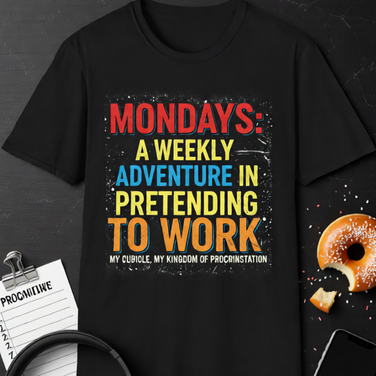 Mondays A Weekly Adventure In Pretending To Work Funny Office Humor Unisex Graphic Tee Gift