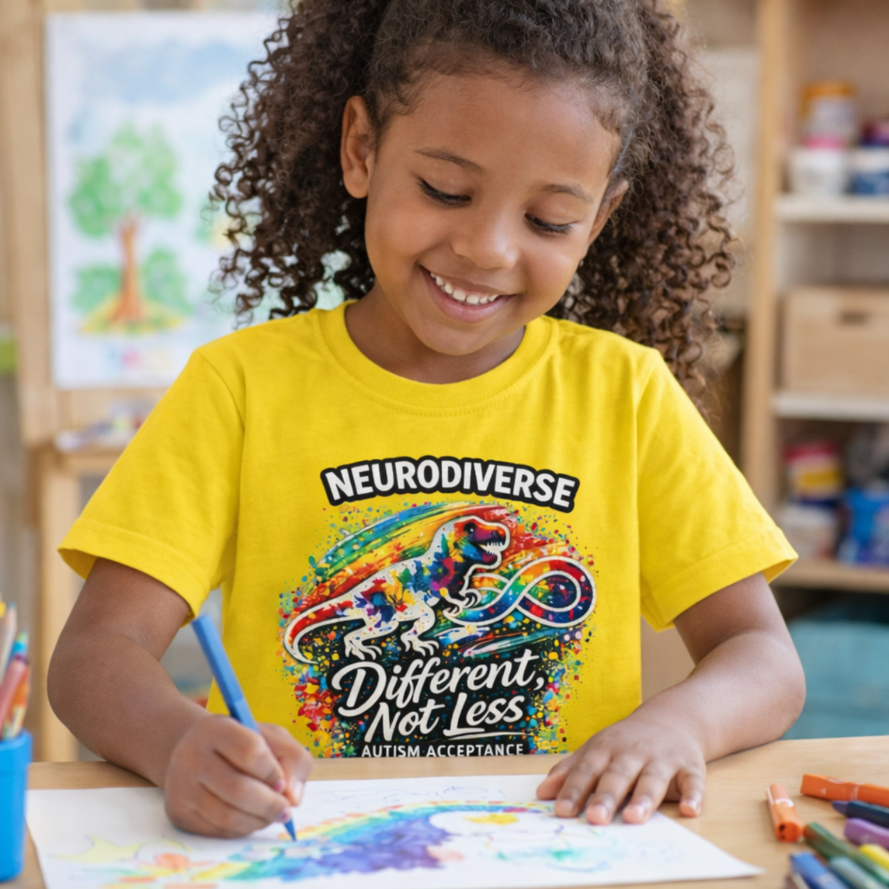 Neurodiverse Different Not Less Youth Shirt | Autism Acceptance Tee for Kids | Inclusive School &amp; Awareness Shirt product thumbnail image