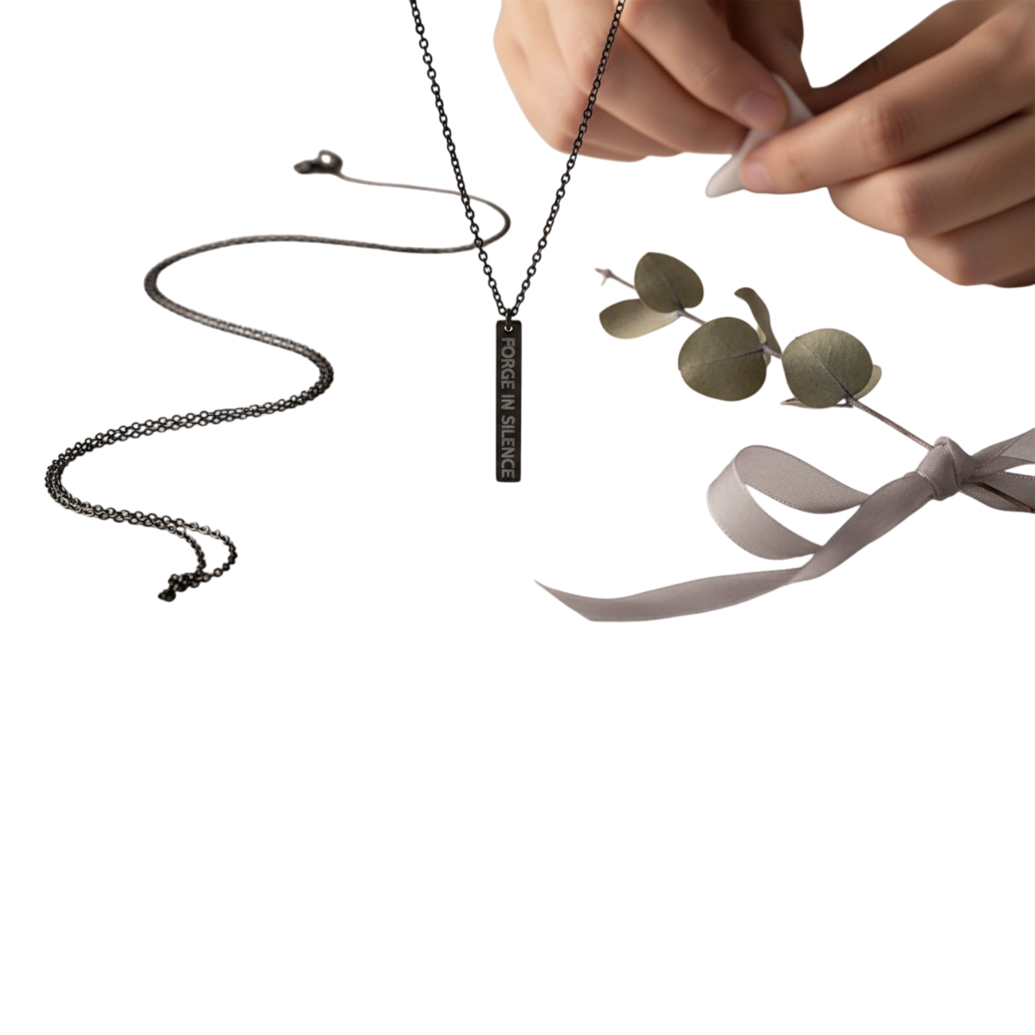 FORGE IN SILENCE™ Vertical Bar Pendant FS™ Marked Reverse product thumbnail image FORGE IN SILENCE™ Vertical Bar Pendant FS™ Marked Reverse product thumbnail image