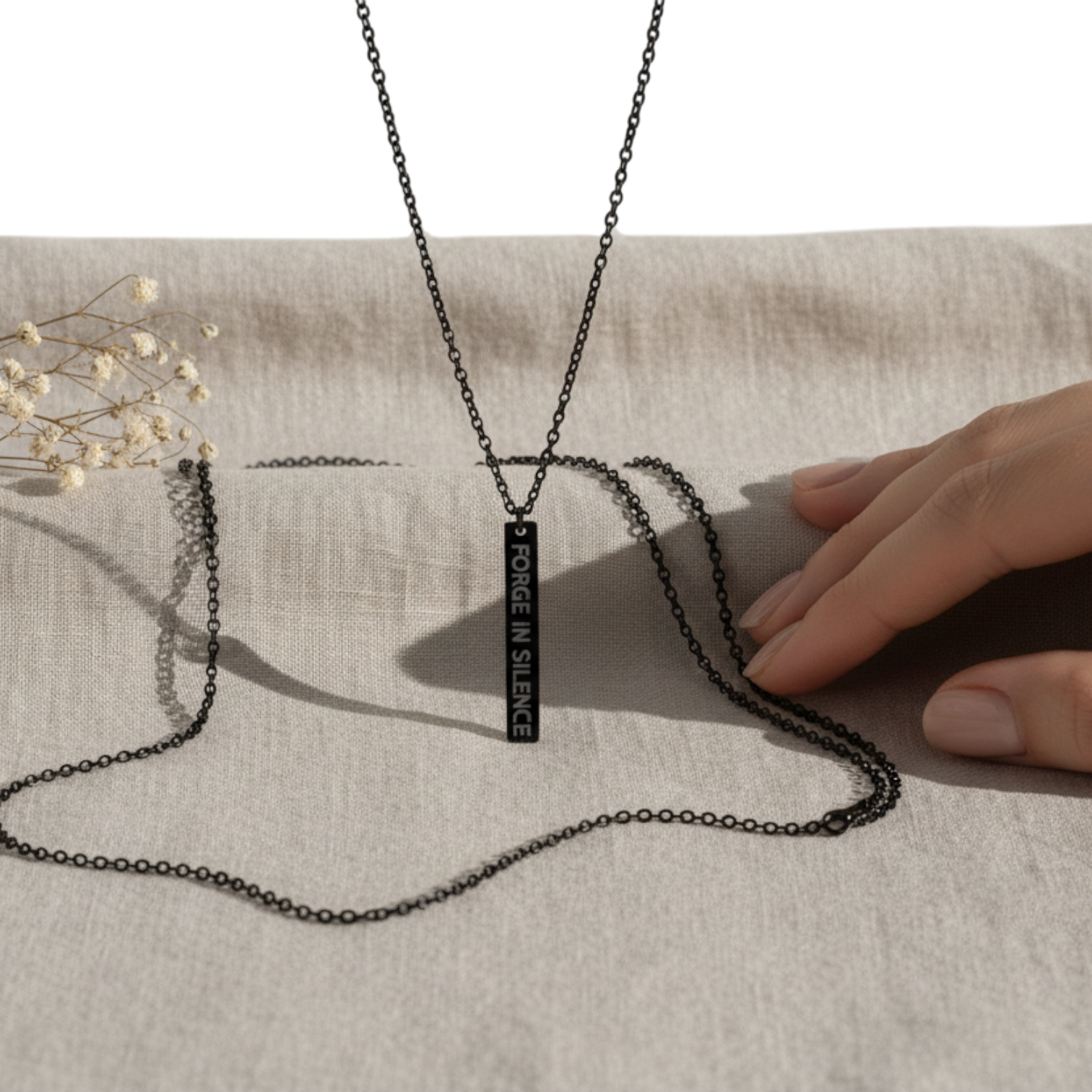 FORGE IN SILENCE™ Vertical Bar Pendant FS™ Marked Reverse product thumbnail image