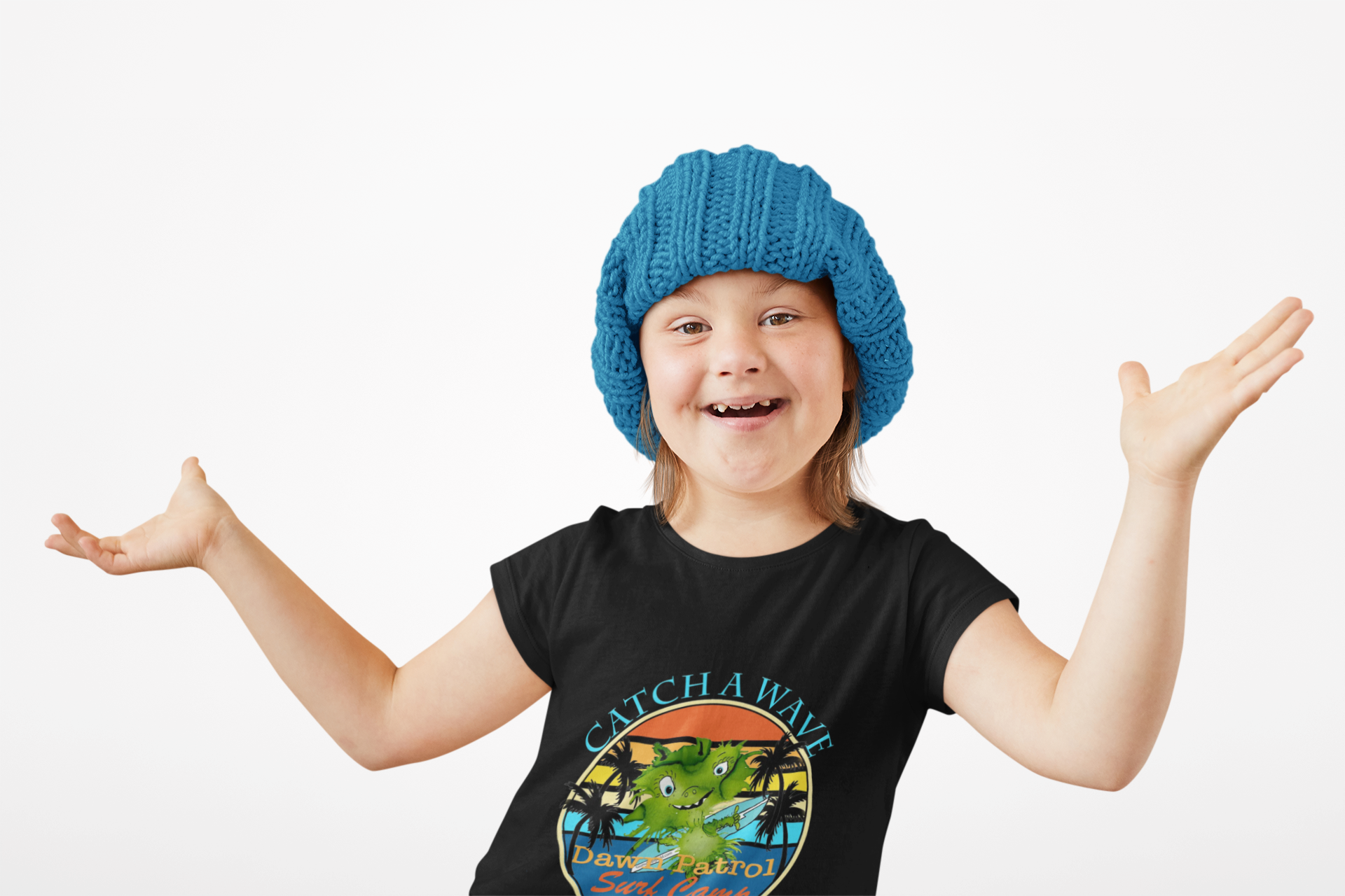 Catch a wave. Dawn patrol surf camp t-shirt.  Toddler Short Sleeve Tee
