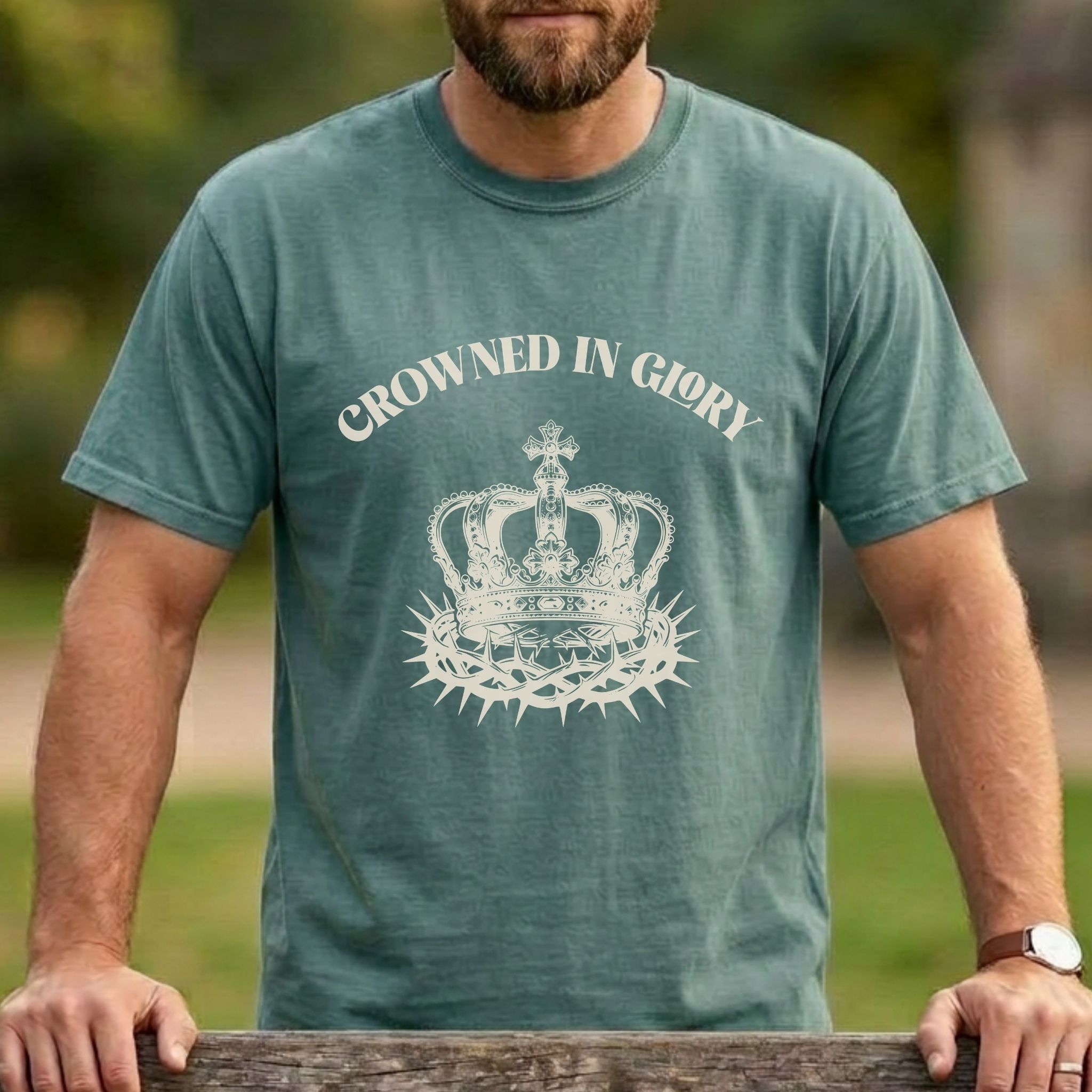 Crowned In Glory | Crown + Thorns Shirt – Christian Graphic Tee (Comfort Colors 1717)