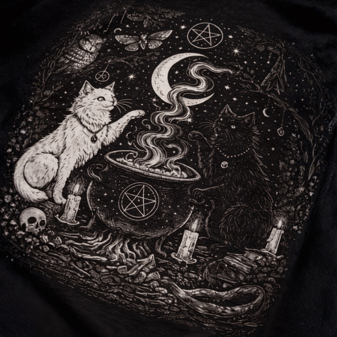 Witchy Cauldron Cat T-Shirt — Moon Magic Potion Graphic Tee product thumbnail image Witchy Cauldron Cat T-Shirt — Moon Magic Potion Graphic Tee product thumbnail image