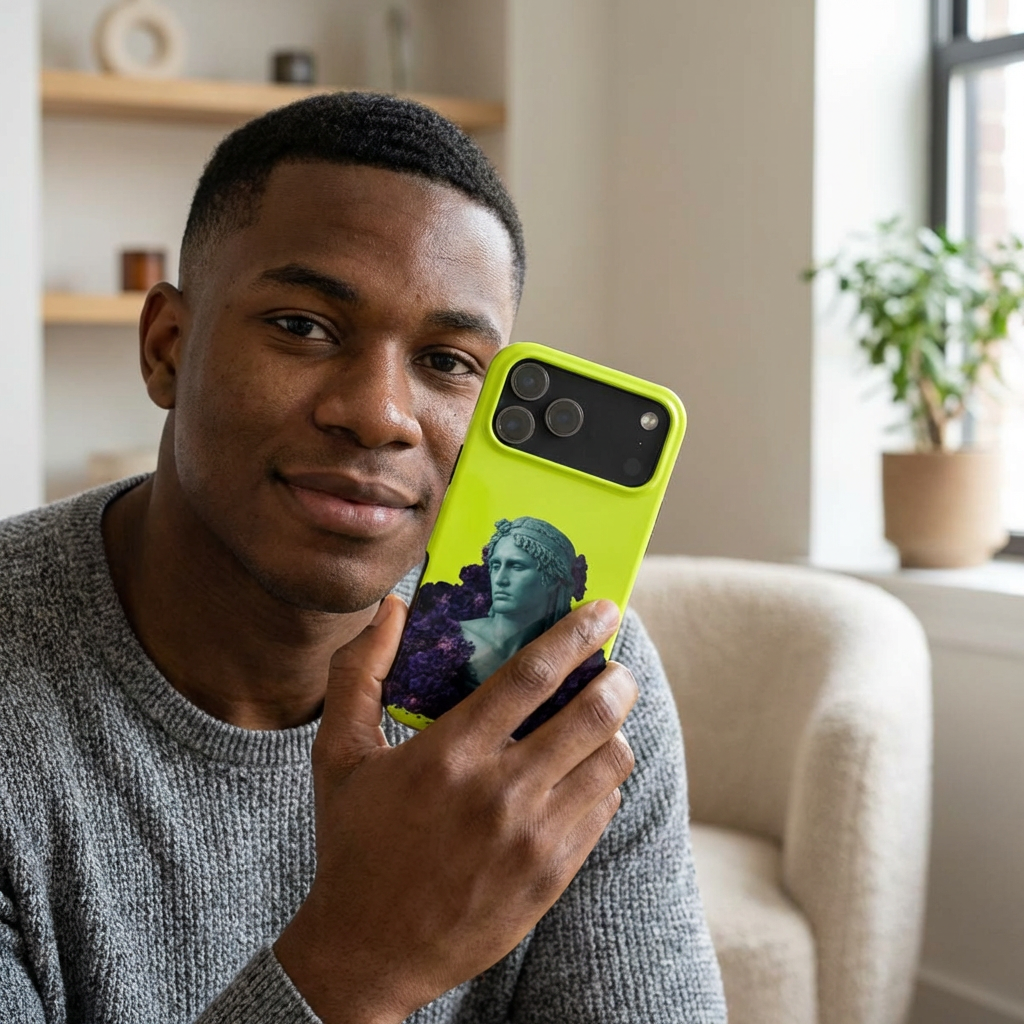 Neon Classical Bust Tough Phone Case  product thumbnail image