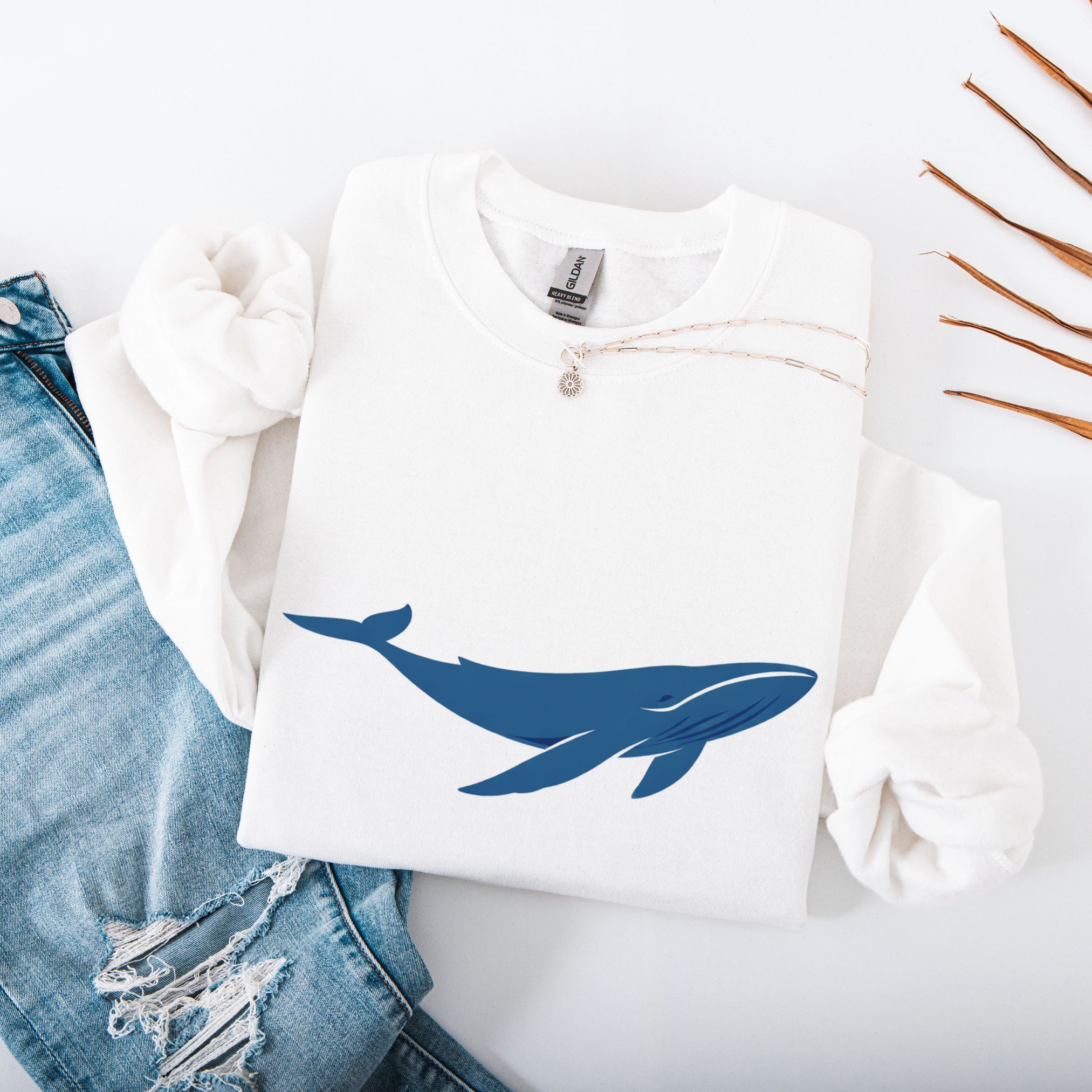 Quiet Ocean Whale Sweatshirt product thumbnail image Quiet Ocean Whale Sweatshirt product thumbnail image