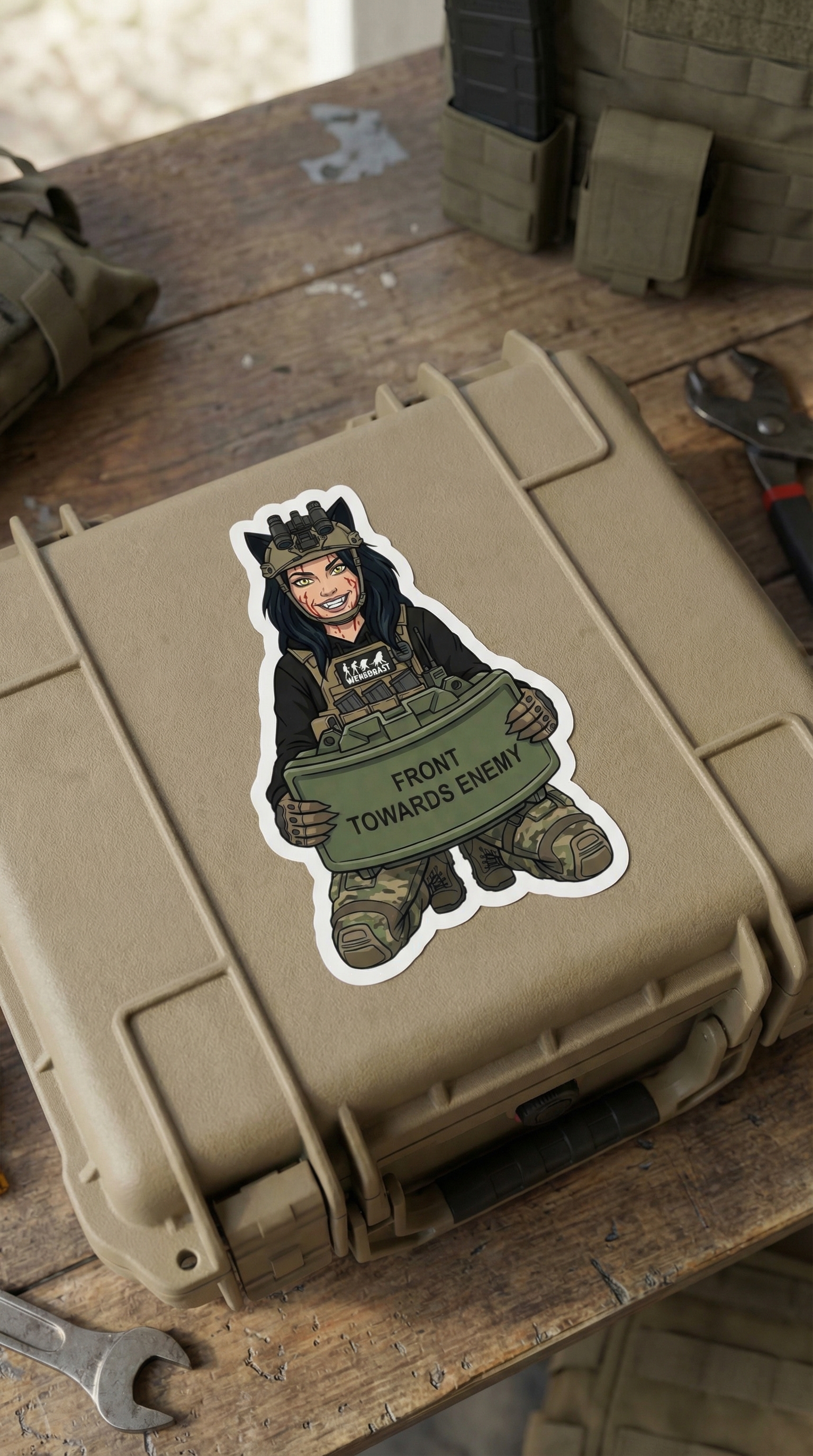 Rhea “Front Towards Enemy” WereBeast Sticker product thumbnail image Rhea “Front Towards Enemy” WereBeast Sticker product thumbnail image