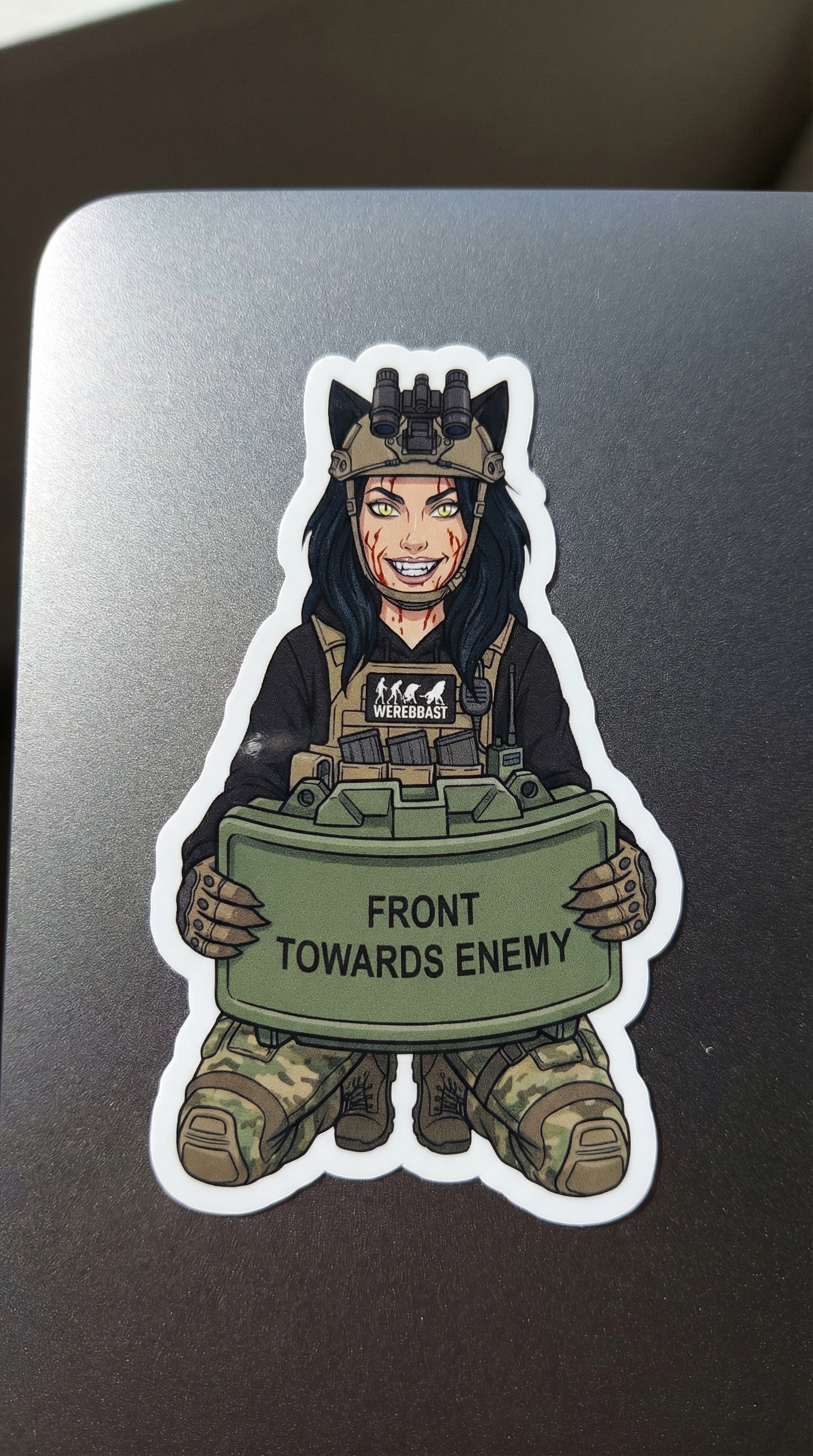 Rhea “Front Towards Enemy” WereBeast Sticker product thumbnail image