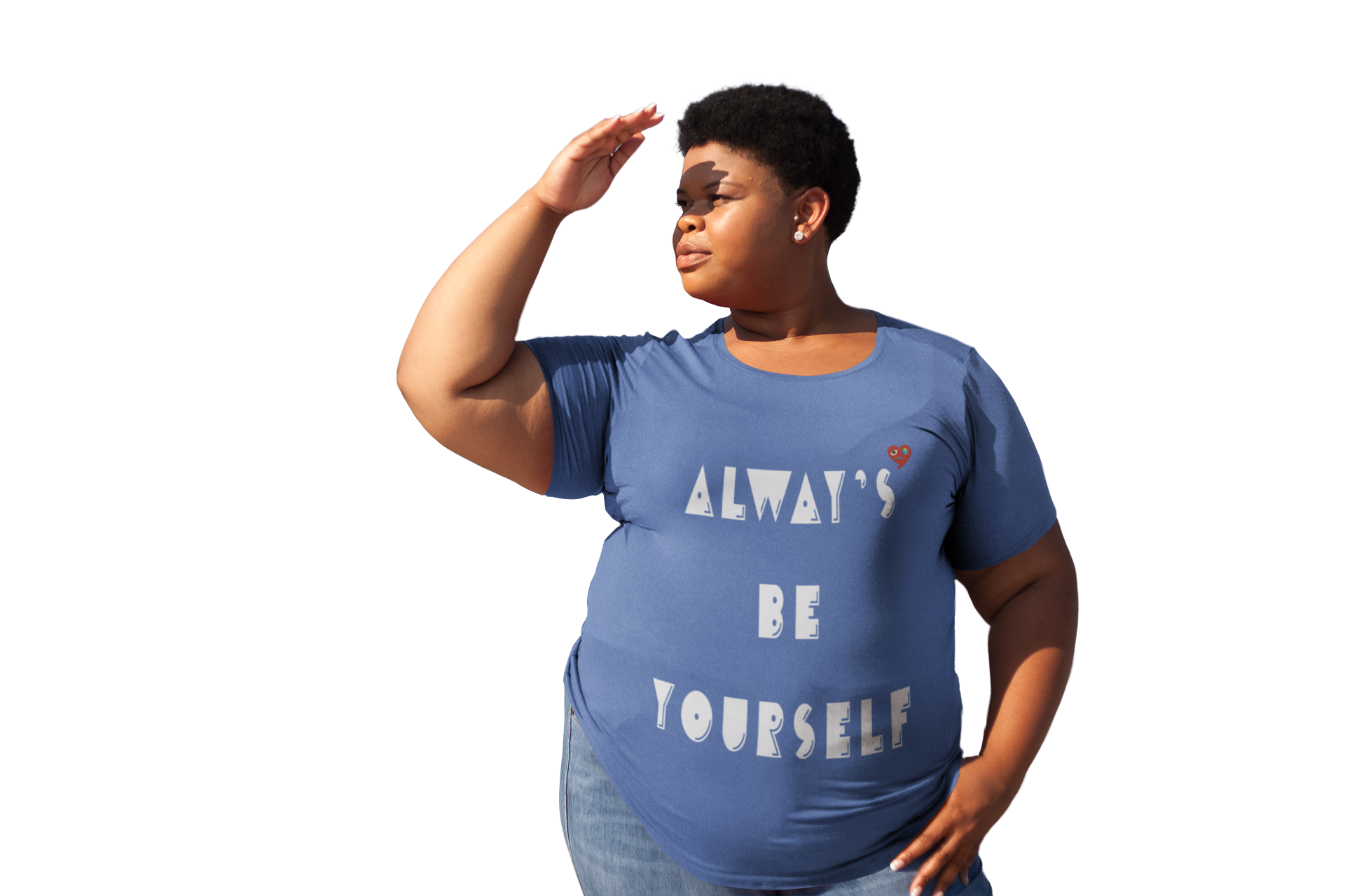 Always Be Yourselfr  T-Shirt — Minimal Small Red Heart Chest Tee product thumbnail image