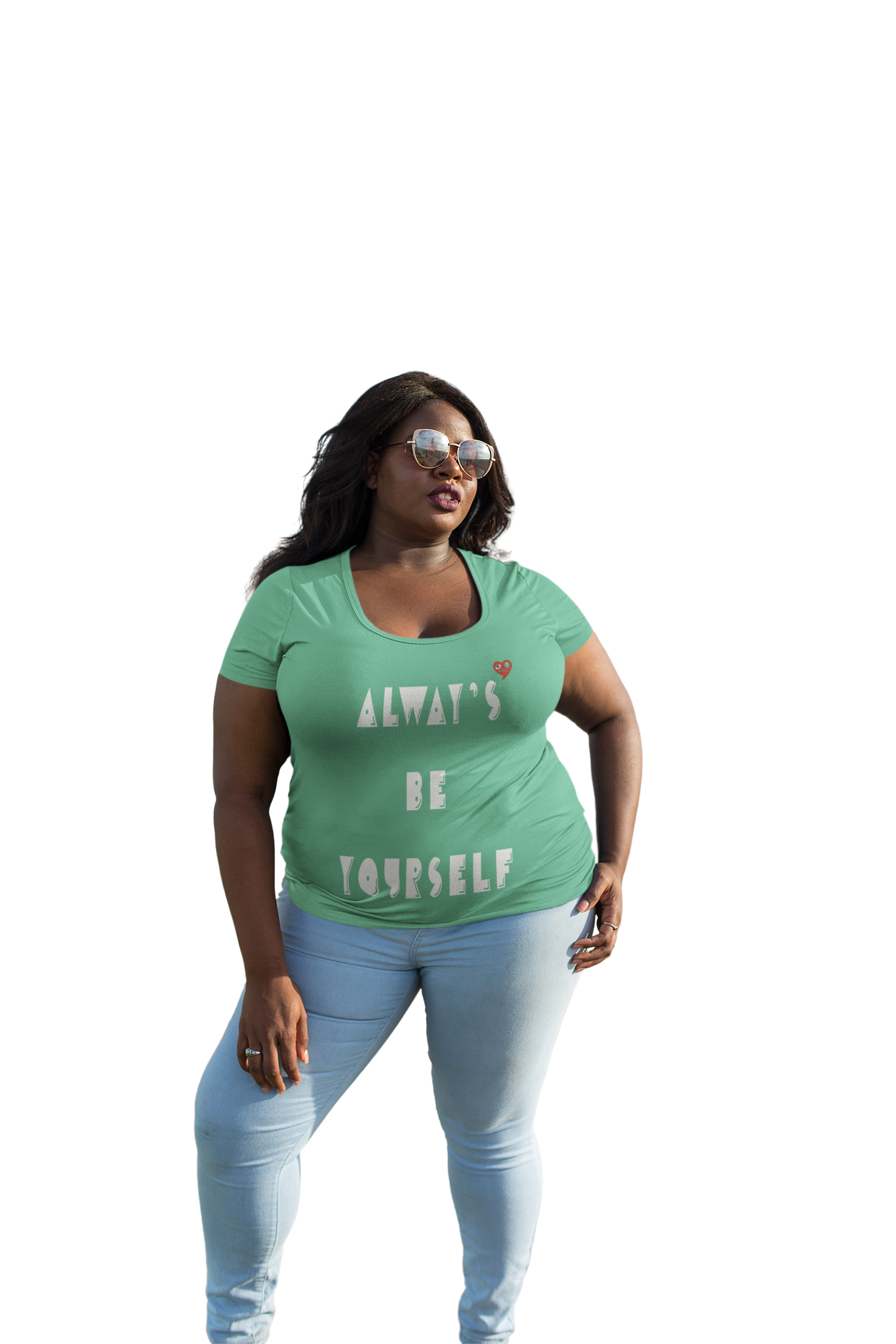 Always Be Yourselfr  T-Shirt — Minimal Small Red Heart Chest Tee product thumbnail image