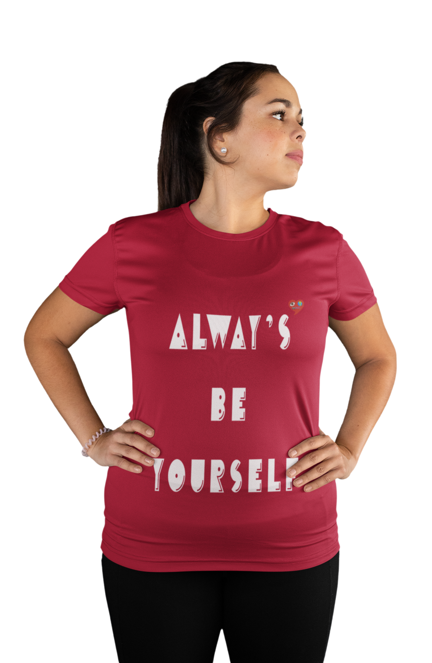 Always Be Yourselfr T-Shirt — Minimal Small Red Heart Chest Tee product thumbnail image Always Be Yourselfr T-Shirt — Minimal Small Red Heart Chest Tee product thumbnail image
