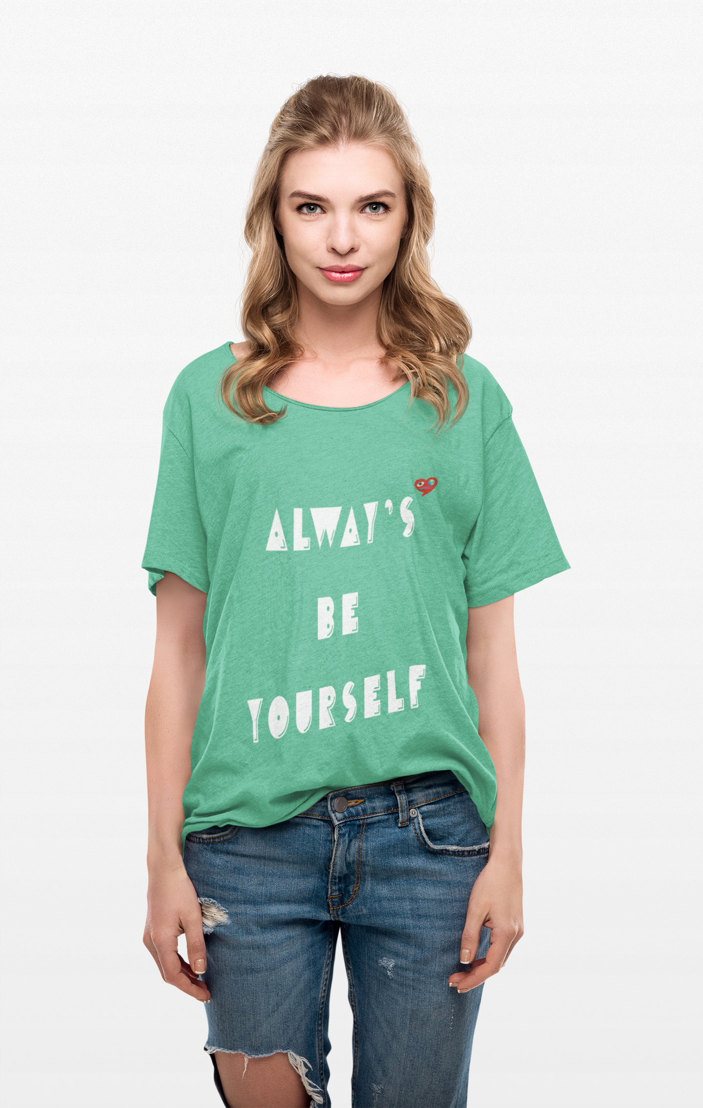 Always Be Yourselfr T-Shirt — Minimal Small Red Heart Chest Tee product thumbnail image Always Be Yourselfr T-Shirt — Minimal Small Red Heart Chest Tee product thumbnail image