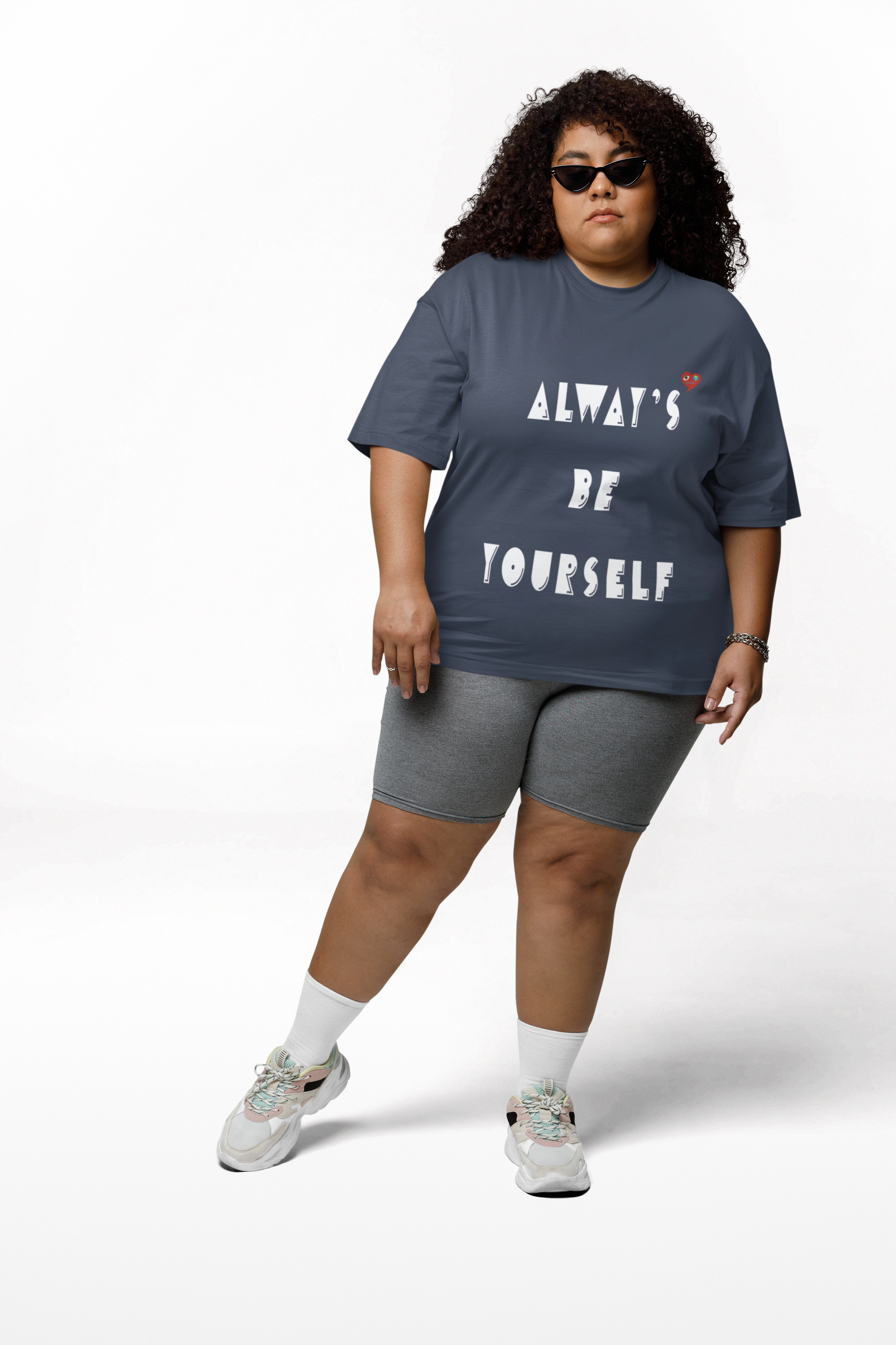 Always Be Yourselfr  T-Shirt — Minimal Small Red Heart Chest Tee product thumbnail image