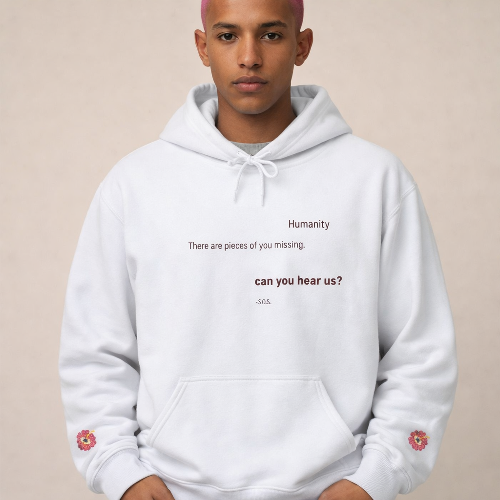 Humanity Hoodie "There Are Pieces of You Missing" product thumbnail image Humanity Hoodie "There Are Pieces of You Missing" product thumbnail image