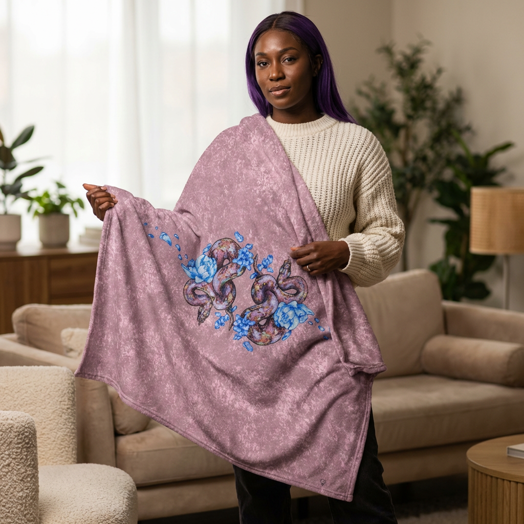 Infinite Glory Dusty Rose Floral Accent-Crushed Velvet Blanket - product thumbnail image Infinite Glory Dusty Rose Floral Accent-Crushed Velvet Blanket - product thumbnail image