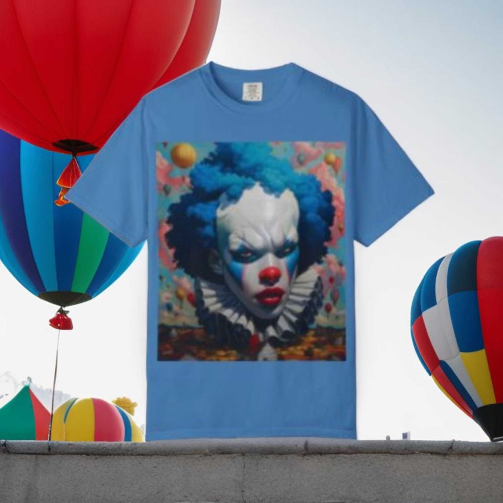 Clown Portrait T-Shirt — Surreal Painted Pennywise-Style Design
