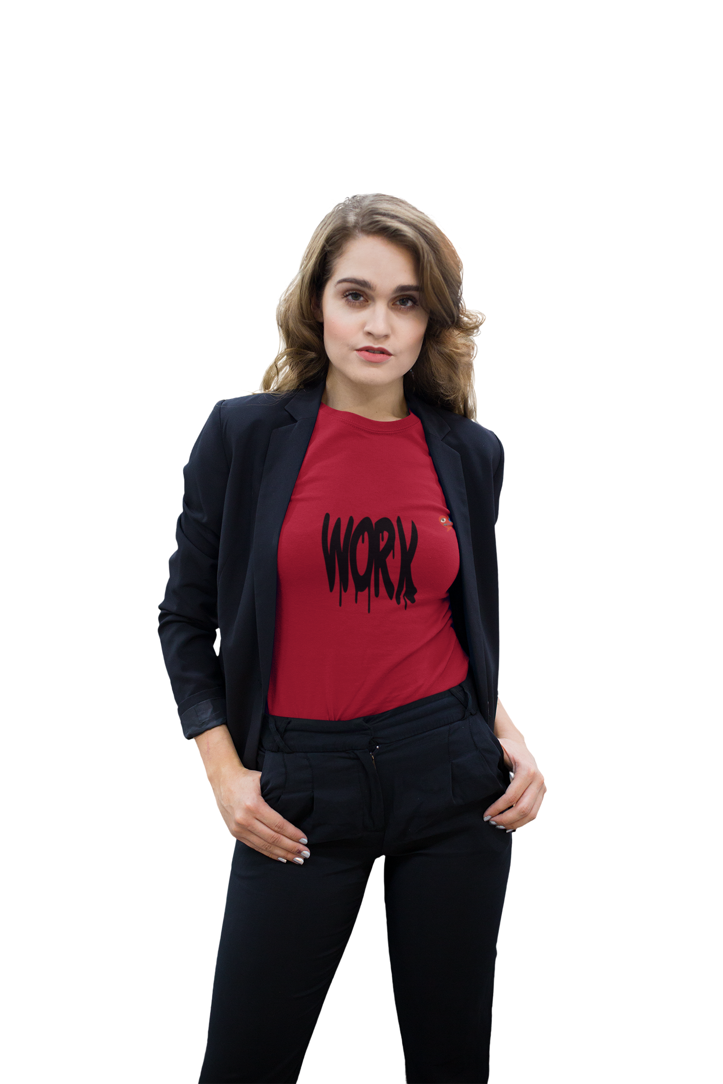 Work Graphic T-Shirt with Mini Heart Logo