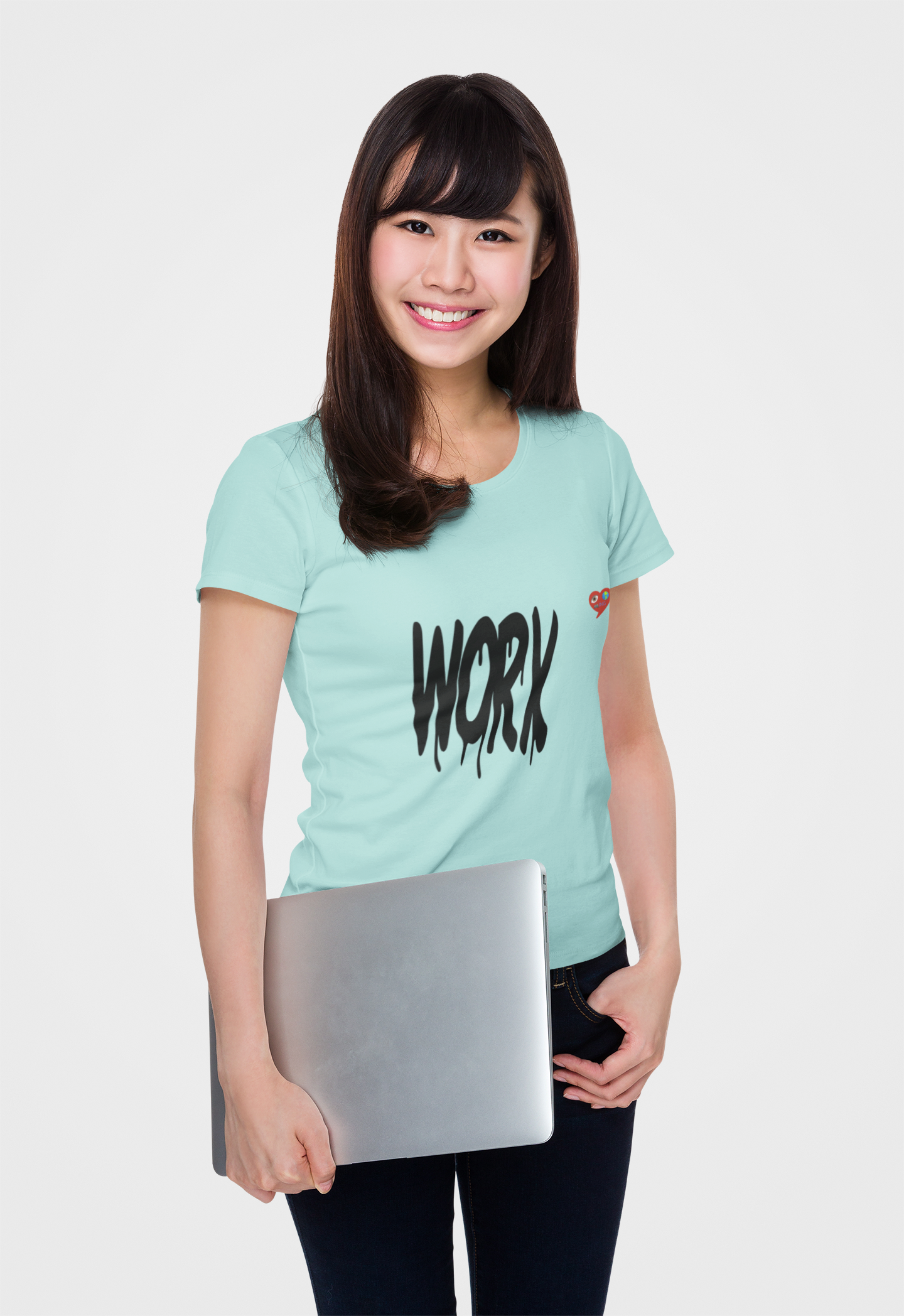 Work Graphic T-Shirt with Mini Heart Logo product thumbnail image