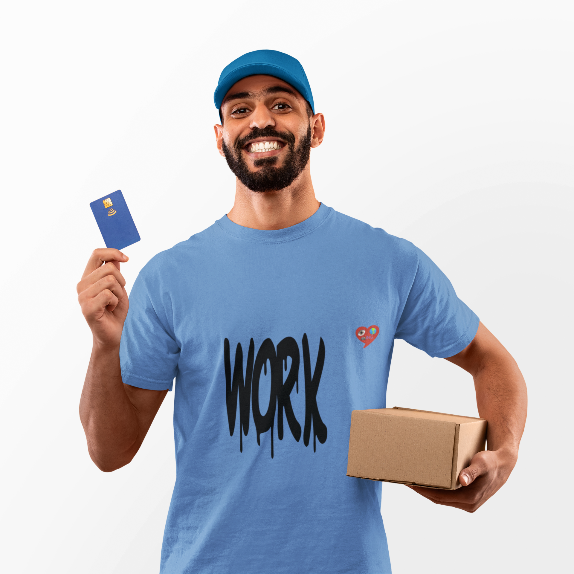 Work Graphic T-Shirt with Mini Heart Logo product thumbnail image