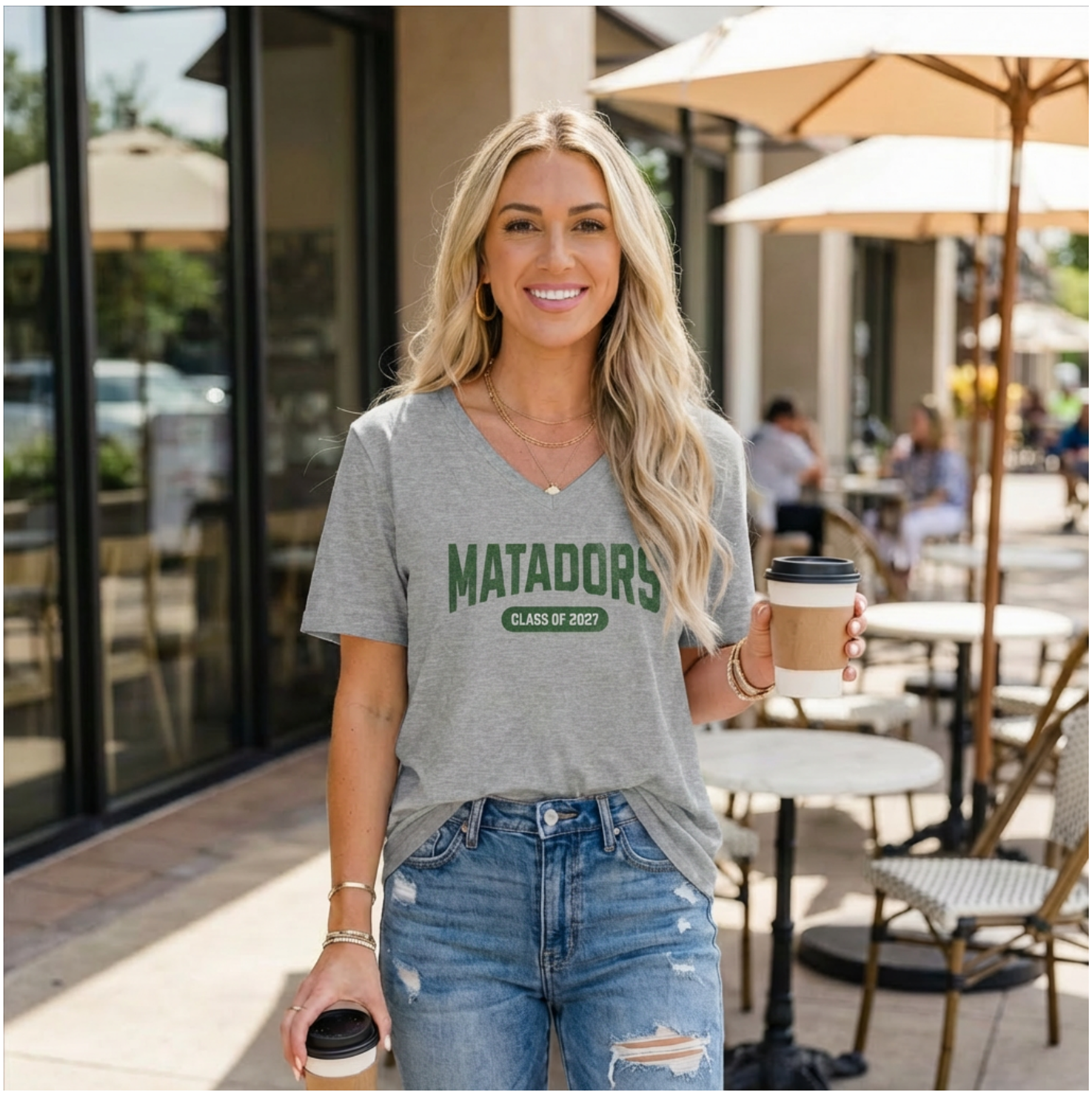Classic Matadors Retro V-Neck Shirt - Class of 2027 product thumbnail image Classic Matadors Retro V-Neck Shirt - Class of 2027 product thumbnail image