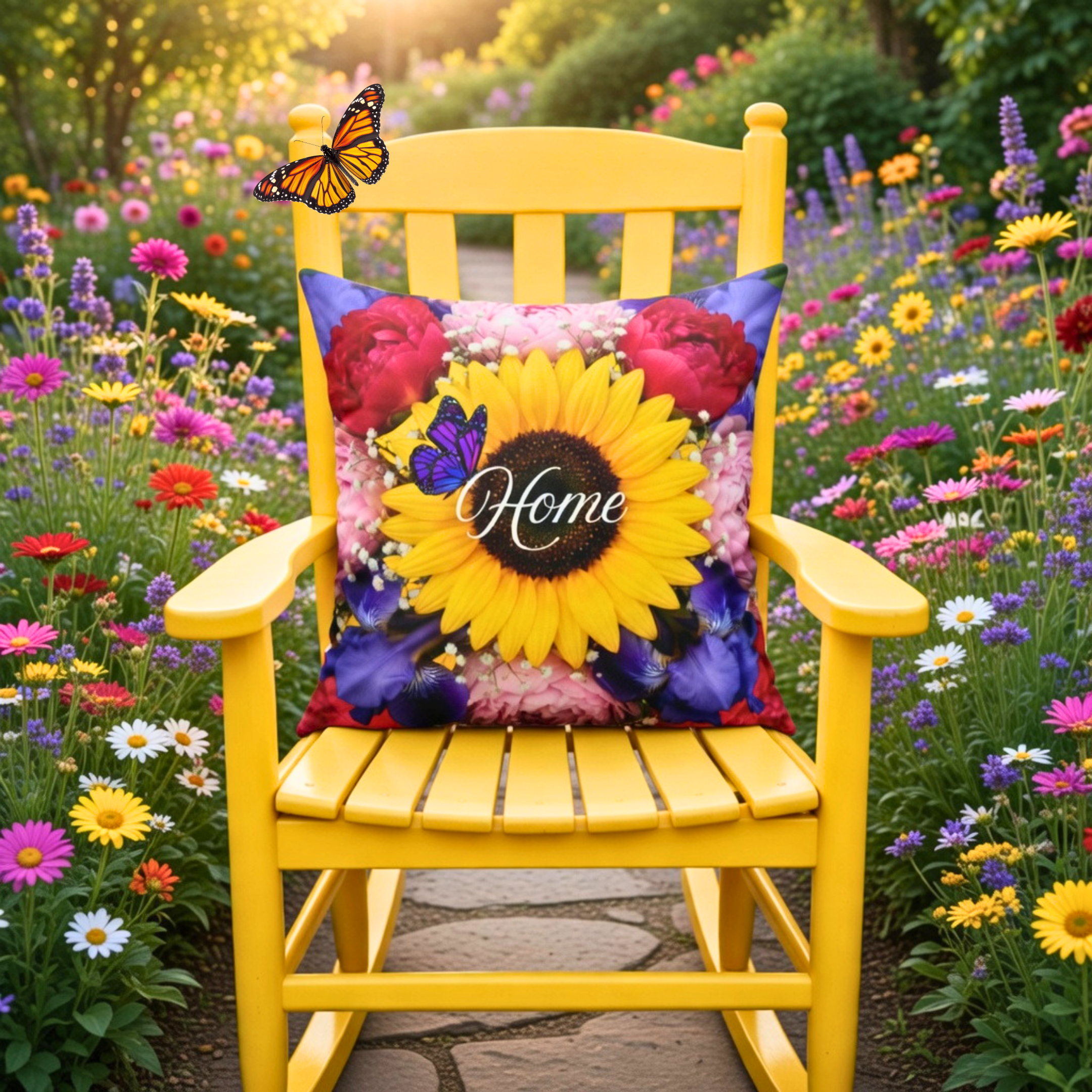 Sunflower Pillow | Floral Throw Cushion, Bright Summer Flower Decor | New Home Gift Idea product thumbnail image Sunflower Pillow | Floral Throw Cushion, Bright Summer Flower Decor | New Home Gift Idea product thumbnail image