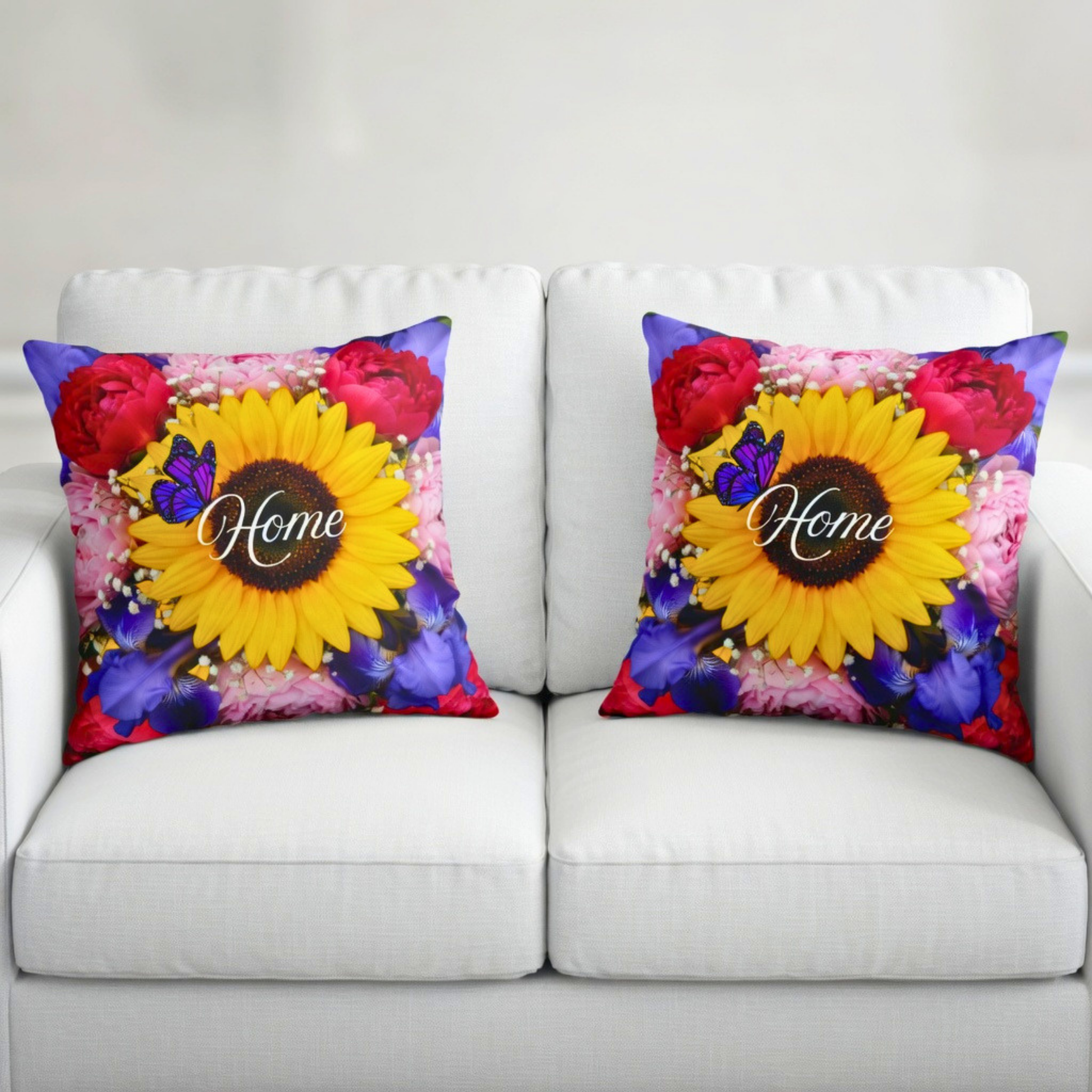 Sunflower Pillow | Floral Throw Cushion, Bright Summer Flower Decor | New Home Gift Idea product thumbnail image