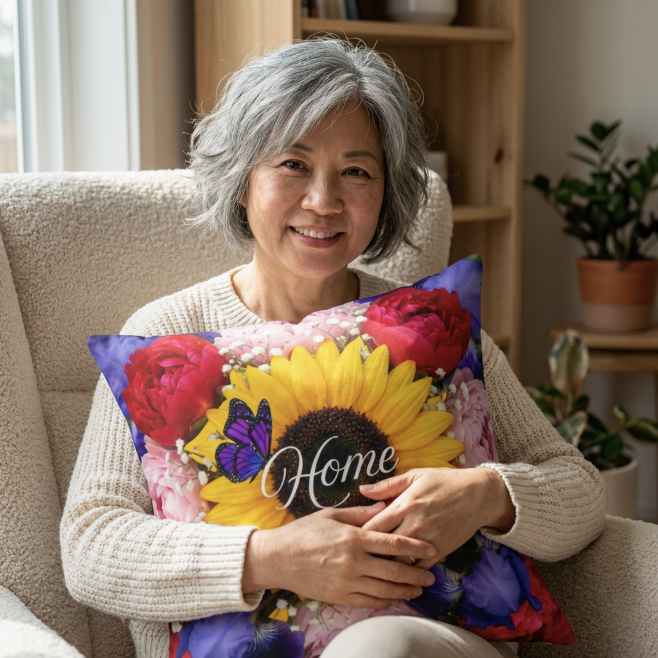 Sunflower Pillow | Floral Throw Cushion, Bright Summer Flower Decor | New Home Gift Idea product thumbnail image Sunflower Pillow | Floral Throw Cushion, Bright Summer Flower Decor | New Home Gift Idea product thumbnail image