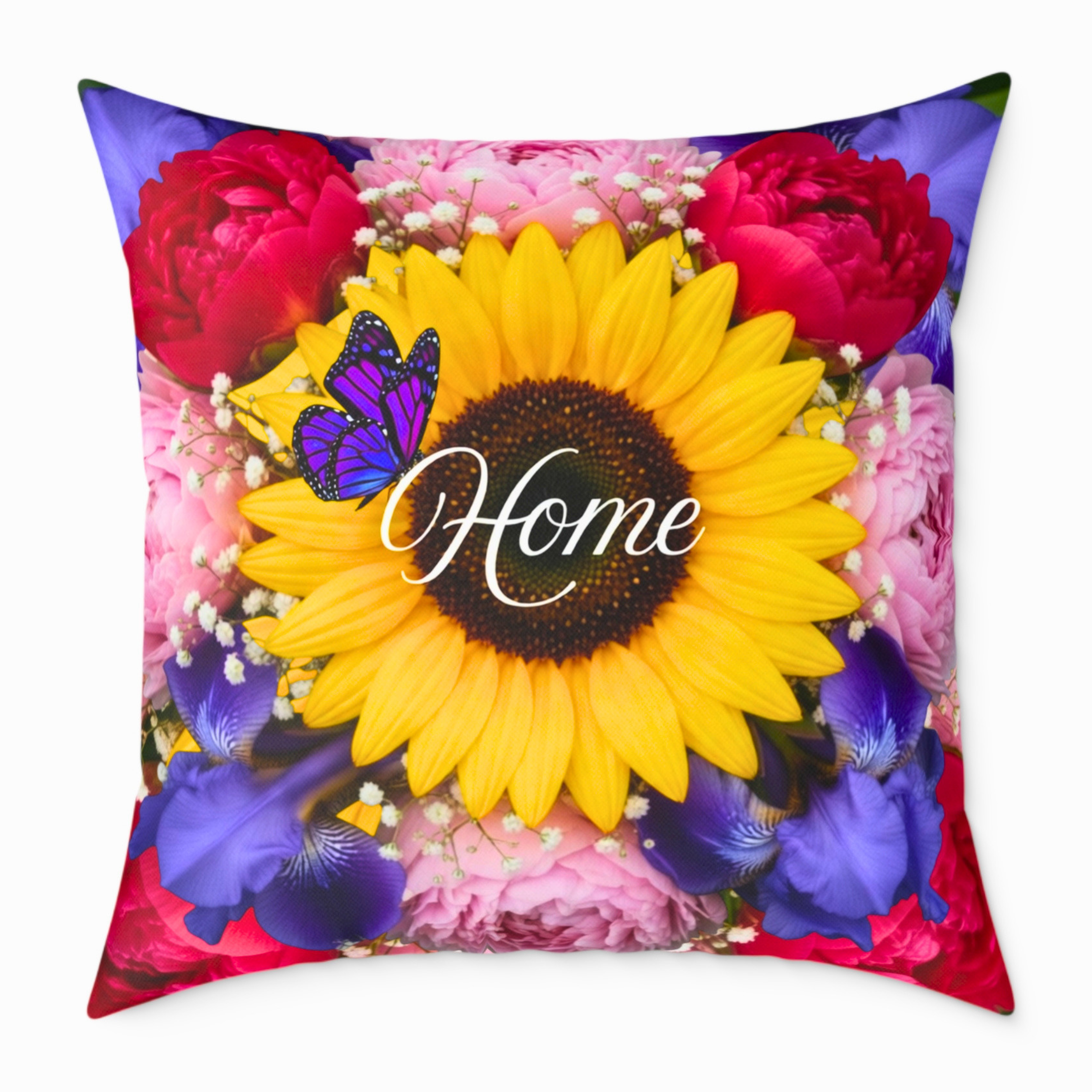 Sunflower Pillow | Floral Throw Cushion, Bright Summer Flower Decor | New Home Gift Idea