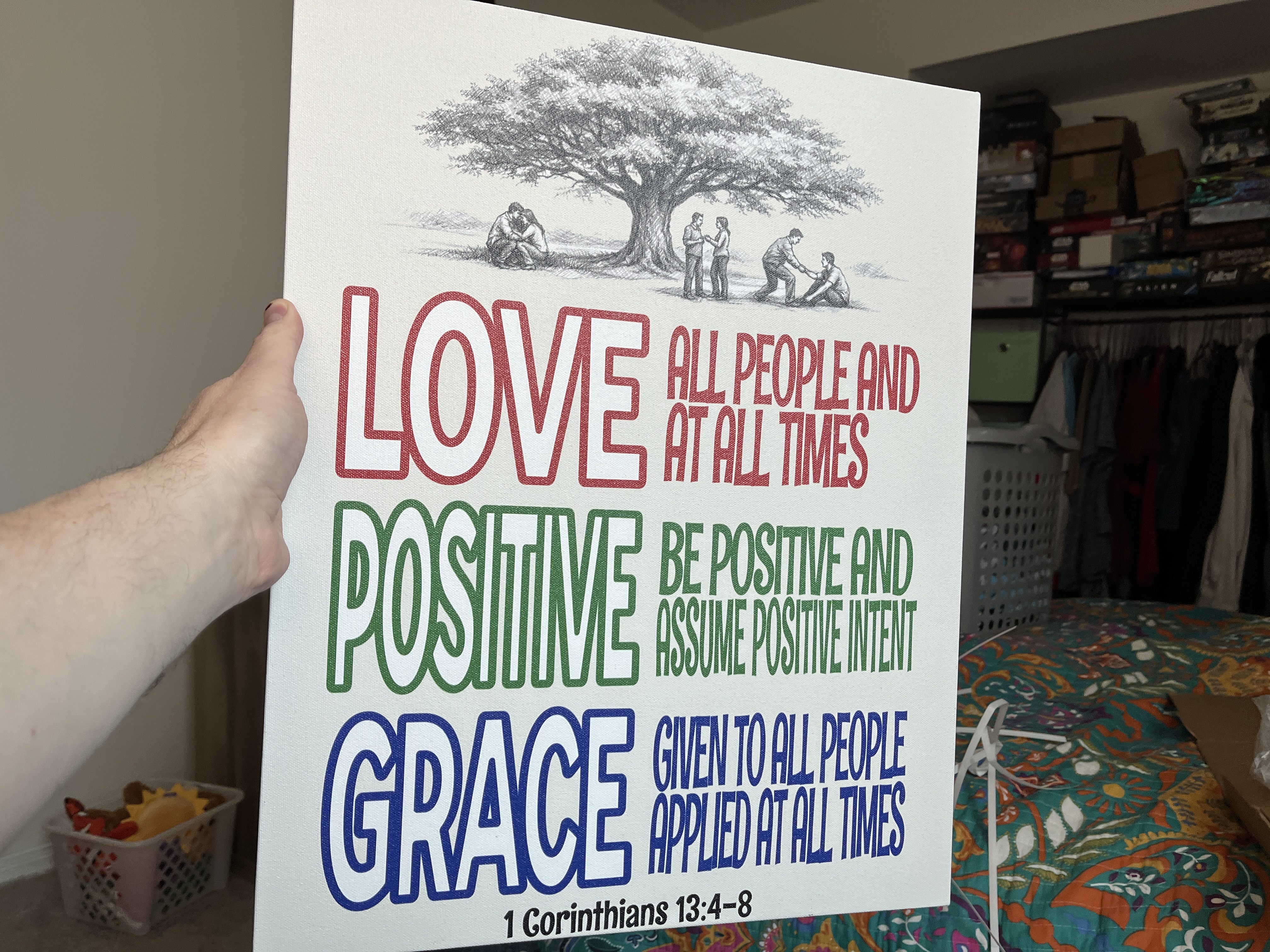 #LSS 1 Corinthian - Love Positive Grace - Christian Scripture Canvas Wall Art Matte Stretched Print product thumbnail image #LSS 1 Corinthian - Love Positive Grace - Christian Scripture Canvas Wall Art Matte Stretched Print product thumbnail image