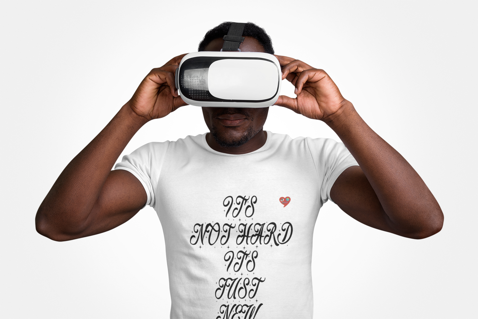 It's Not Hard It's Just New T-Shirt — Retro Script Motivational Tee with Tiny Heart product thumbnail image It's Not Hard It's Just New T-Shirt — Retro Script Motivational Tee with Tiny Heart product thumbnail image