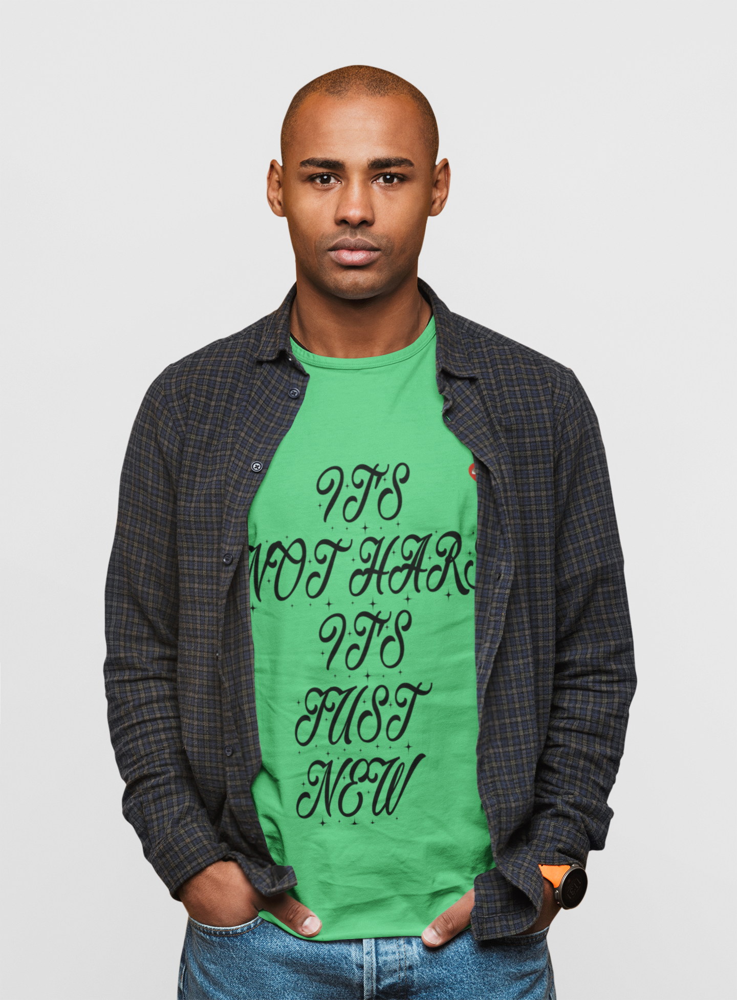 It's Not Hard It's Just New T-Shirt — Retro Script Motivational Tee with Tiny Heart product thumbnail image It's Not Hard It's Just New T-Shirt — Retro Script Motivational Tee with Tiny Heart product thumbnail image