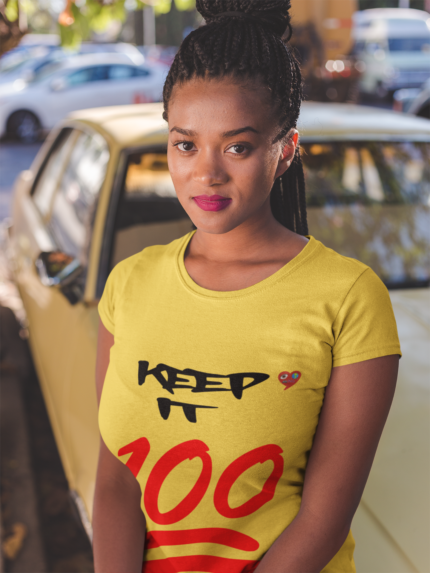 Keep It 100 T‑Shirt — Red 100 Emoji Graphic Tee product thumbnail image Keep It 100 T‑Shirt — Red 100 Emoji Graphic Tee product thumbnail image