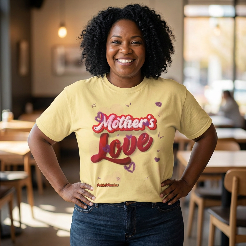 Mother's Love T-Shirt — Heart Script Mother's Day Tee product thumbnail image Mother's Love T-Shirt — Heart Script Mother's Day Tee product thumbnail image