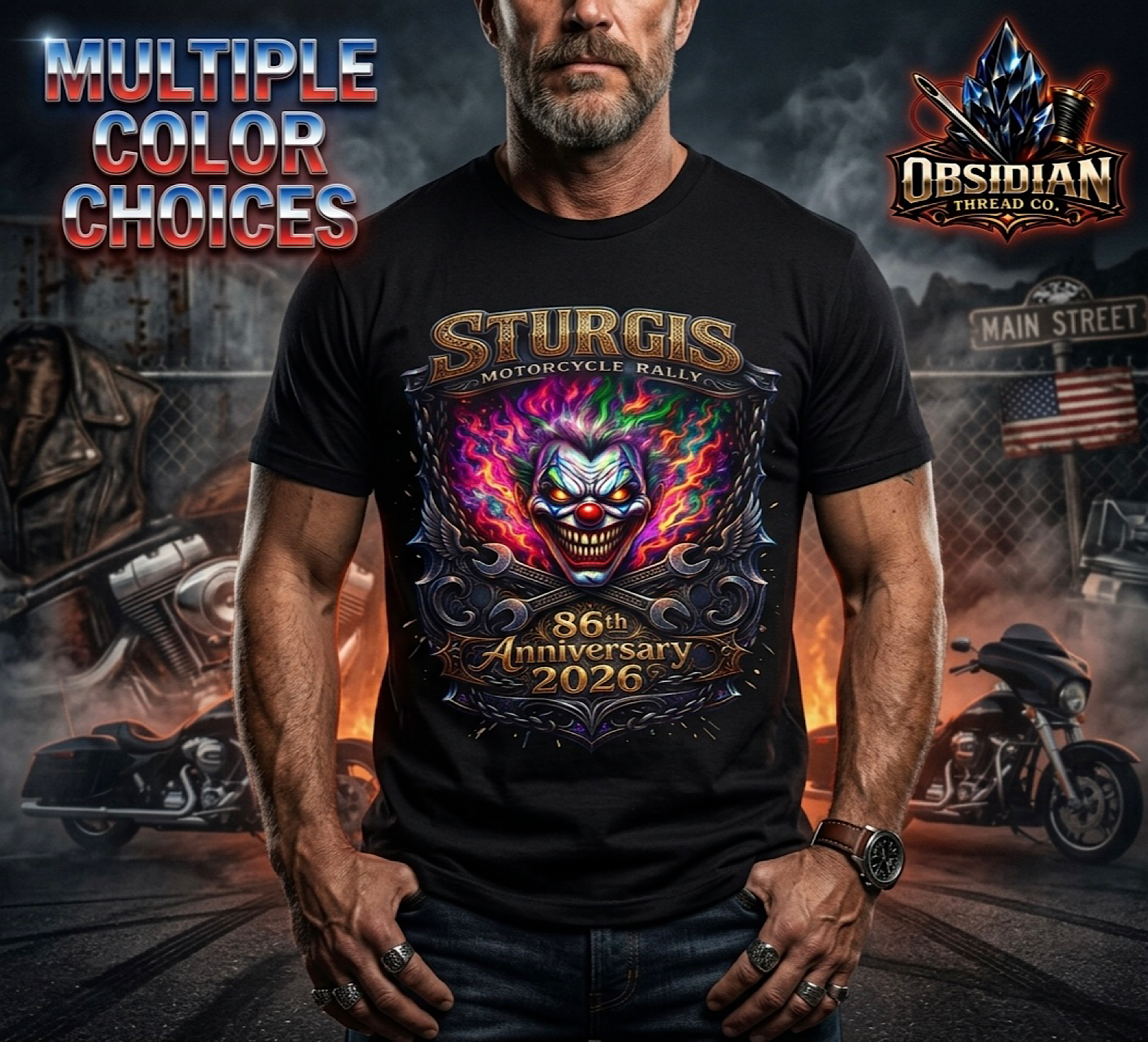 Sturgis 2026 Shirt 86th Anniversary Motorcycle Rally Biker Clown Tee No Harley product thumbnail image
