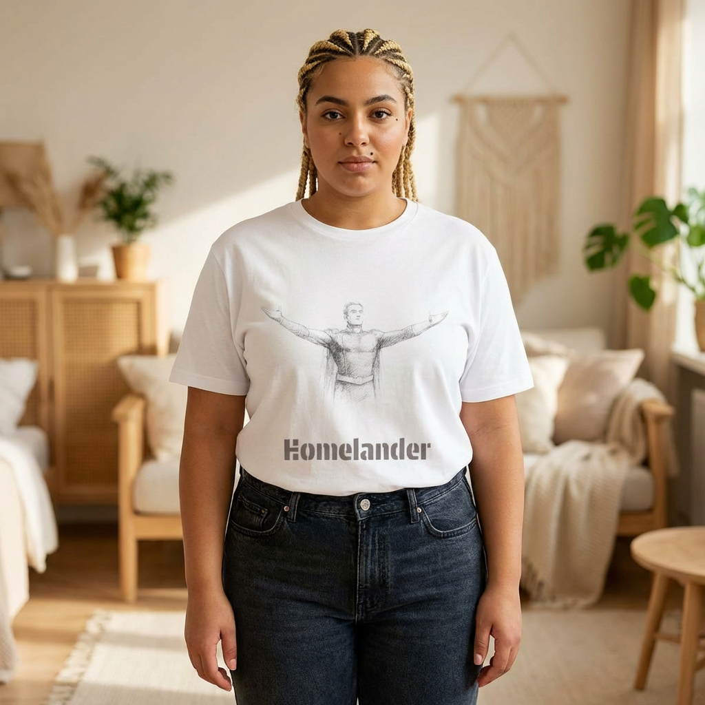 Homelander Sketch Graphic Tee — Oversized Boxy T-Shirt product thumbnail image
