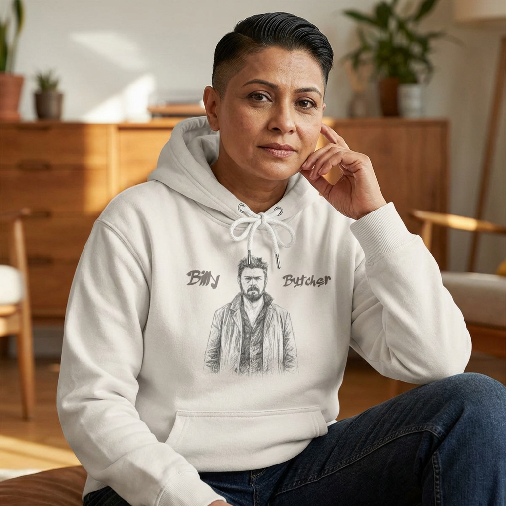 Hoodie — 'Be My Protector' Billy Butcher Vintage Portrait Graphic Hoodie product thumbnail image