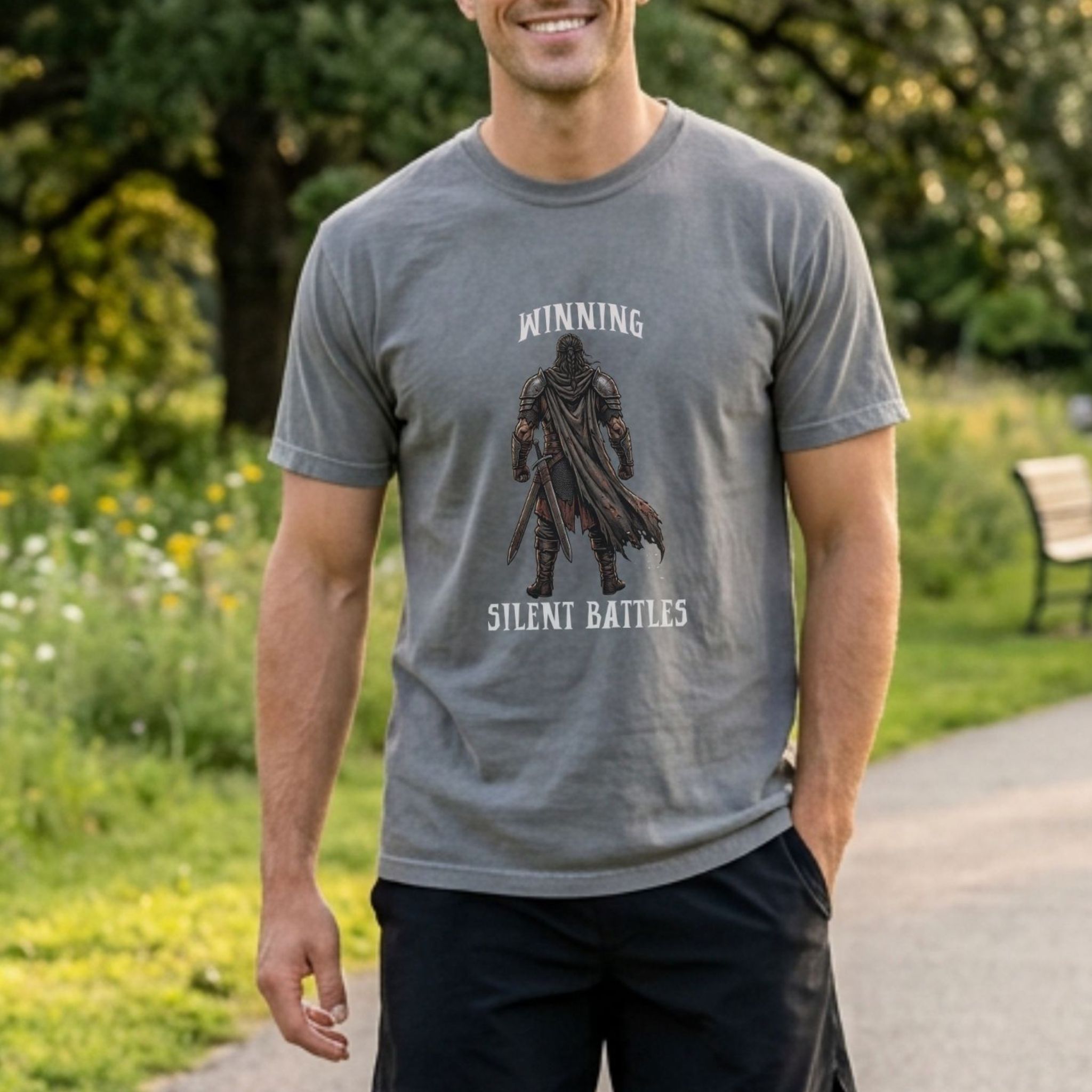 Winning Silent Battles | Warrior Shirt – Resilience Graphic Tee (Comfort Colors 1717) product thumbnail image