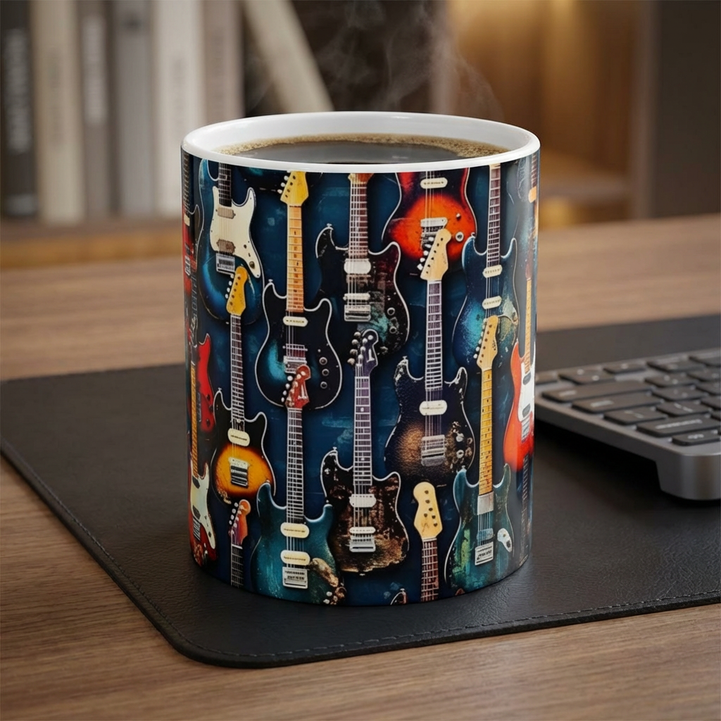 Guitar Pattern Ceramic Mug – Electric & Acoustic Guitar Coffee Cup (11oz/15oz) product thumbnail image Guitar Pattern Ceramic Mug – Electric & Acoustic Guitar Coffee Cup (11oz/15oz) product thumbnail image