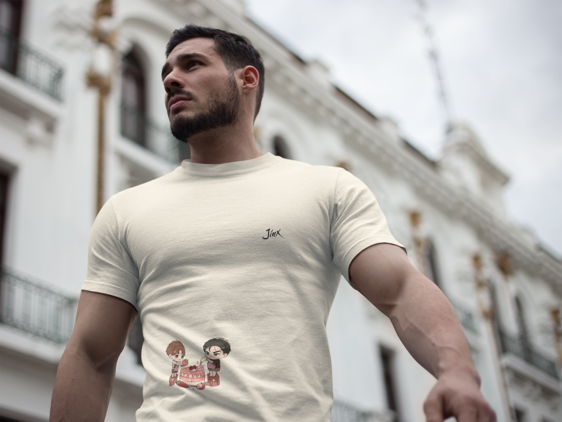 Jinx Manhwa Chibi Couple Shirt Comfort Colors 1717 Ivory Tee Cute BL Manga Inspired Kim Dan Joo Jaekyung Aesthetic Graphic Shirt Soft Washed Cotton Unisex T-Shirt product thumbnail image