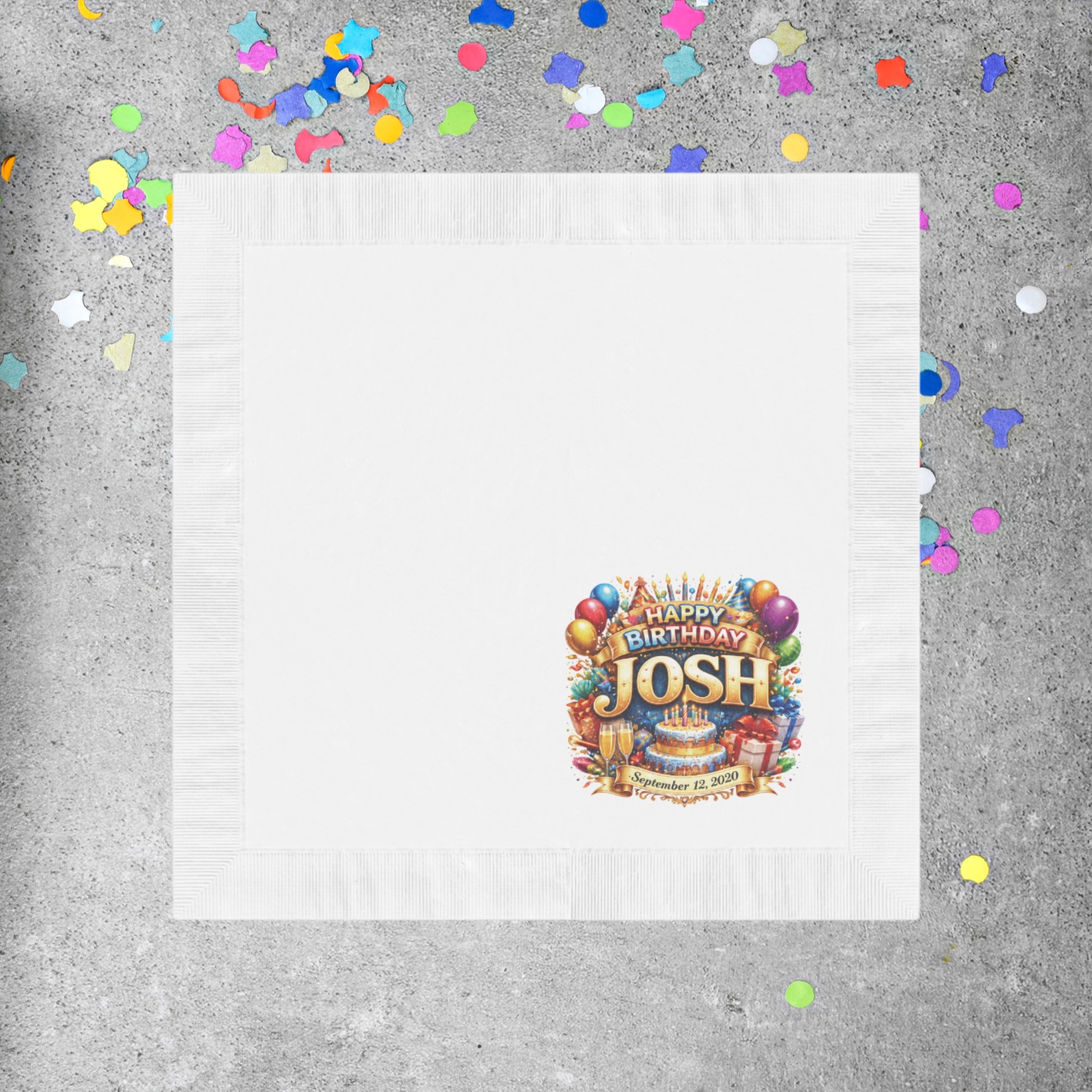 Personalized White Coined Napkins product thumbnail image Personalized White Coined Napkins product thumbnail image