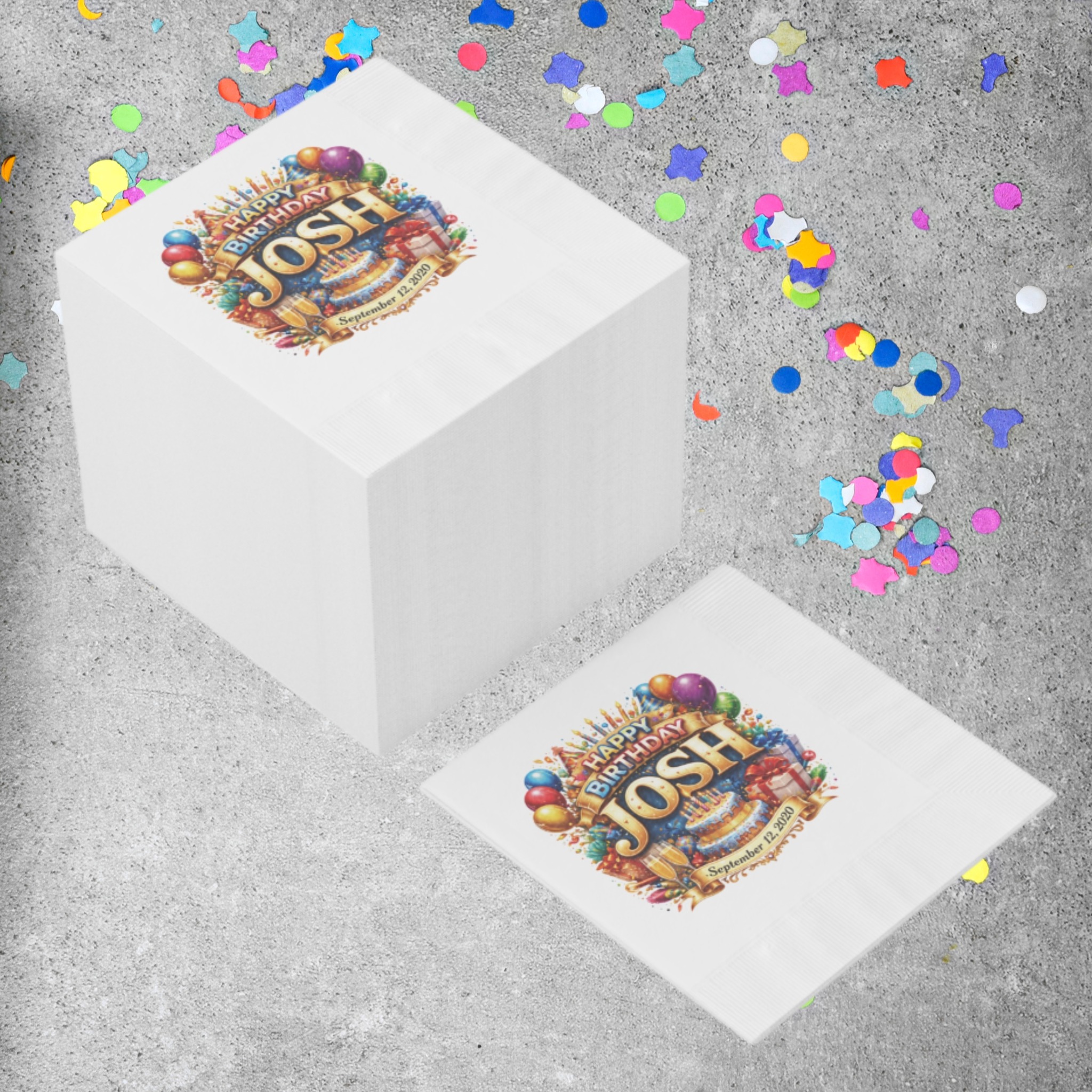 Personalized White Coined Napkins product thumbnail image Personalized White Coined Napkins product thumbnail image